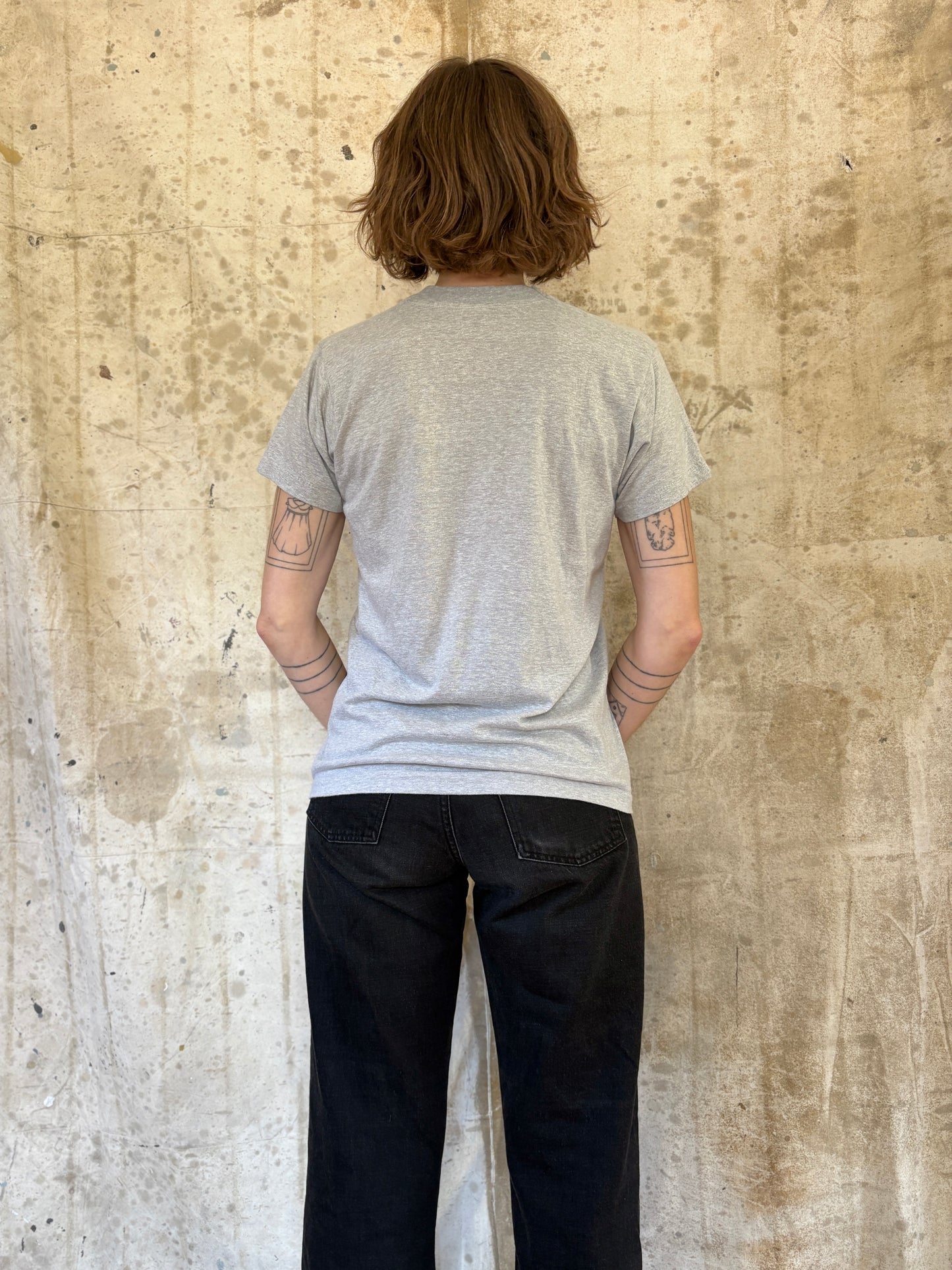 Vintage 80s Blank Gray Pocket Tee