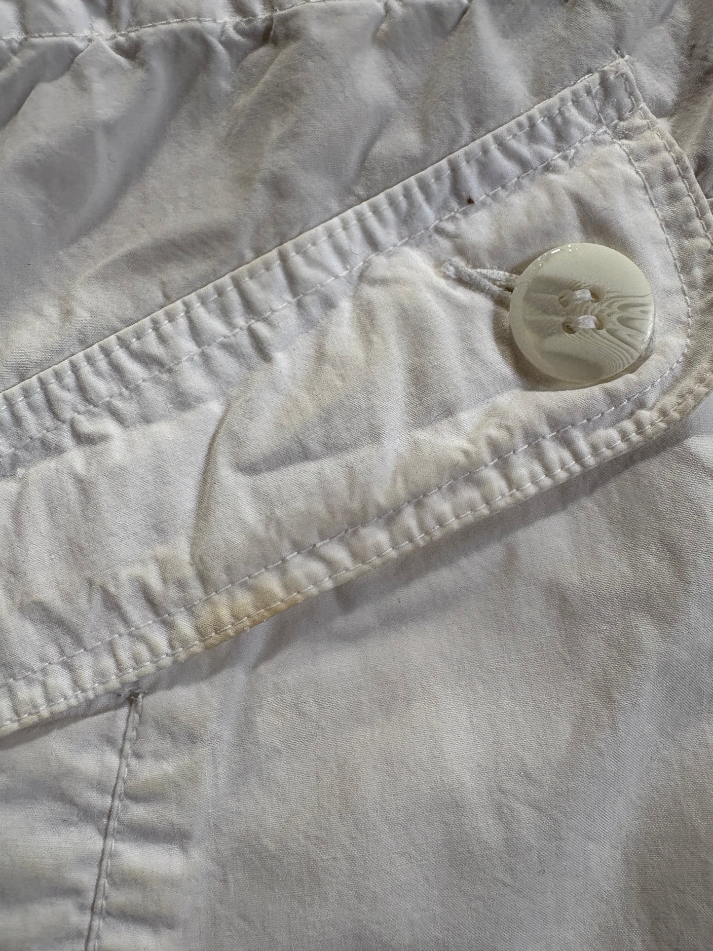 90s LL Bean White Cotton Wind Breaker Jacket