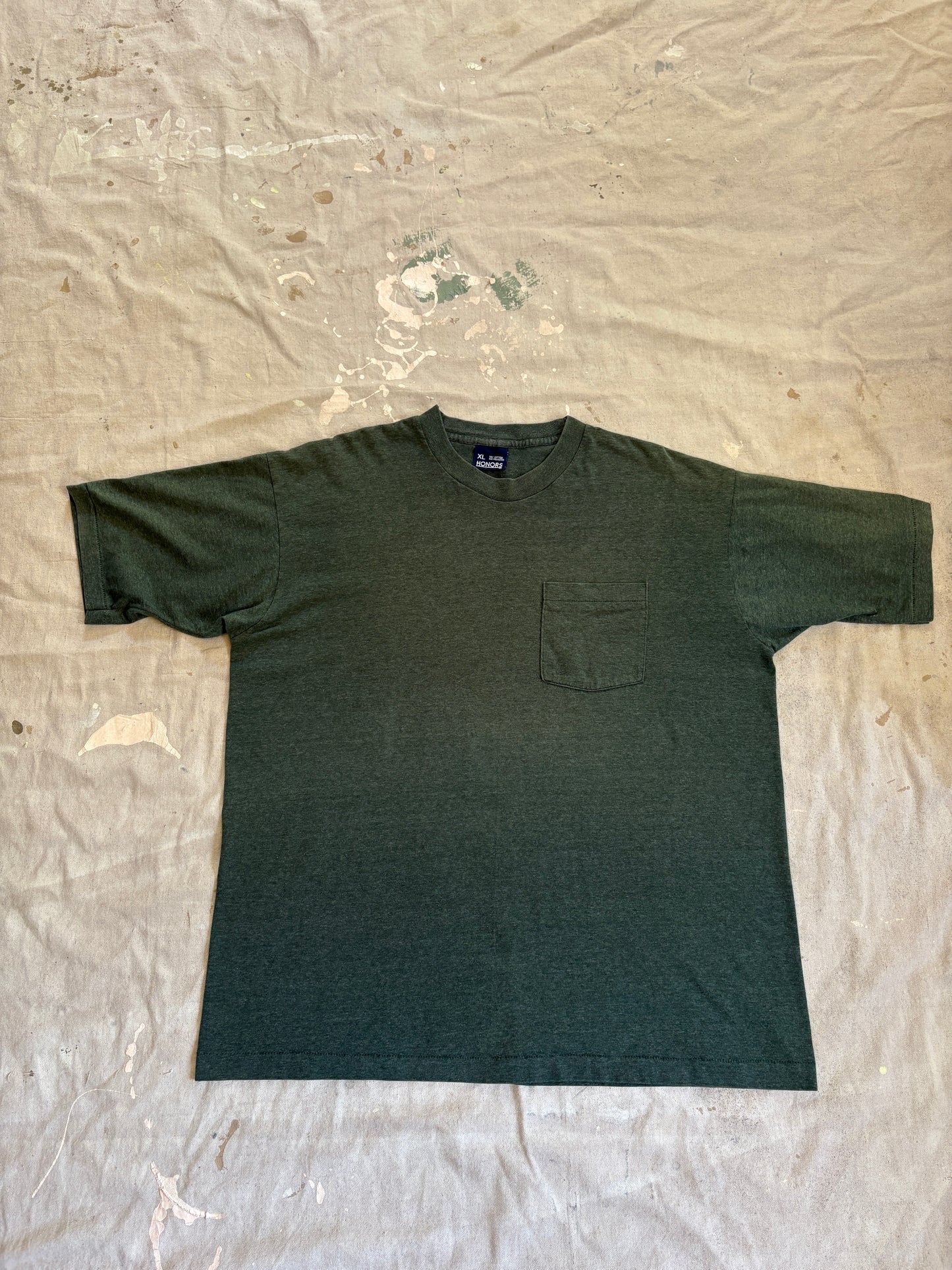 Vintage 90s Blank Green Pocket Tee