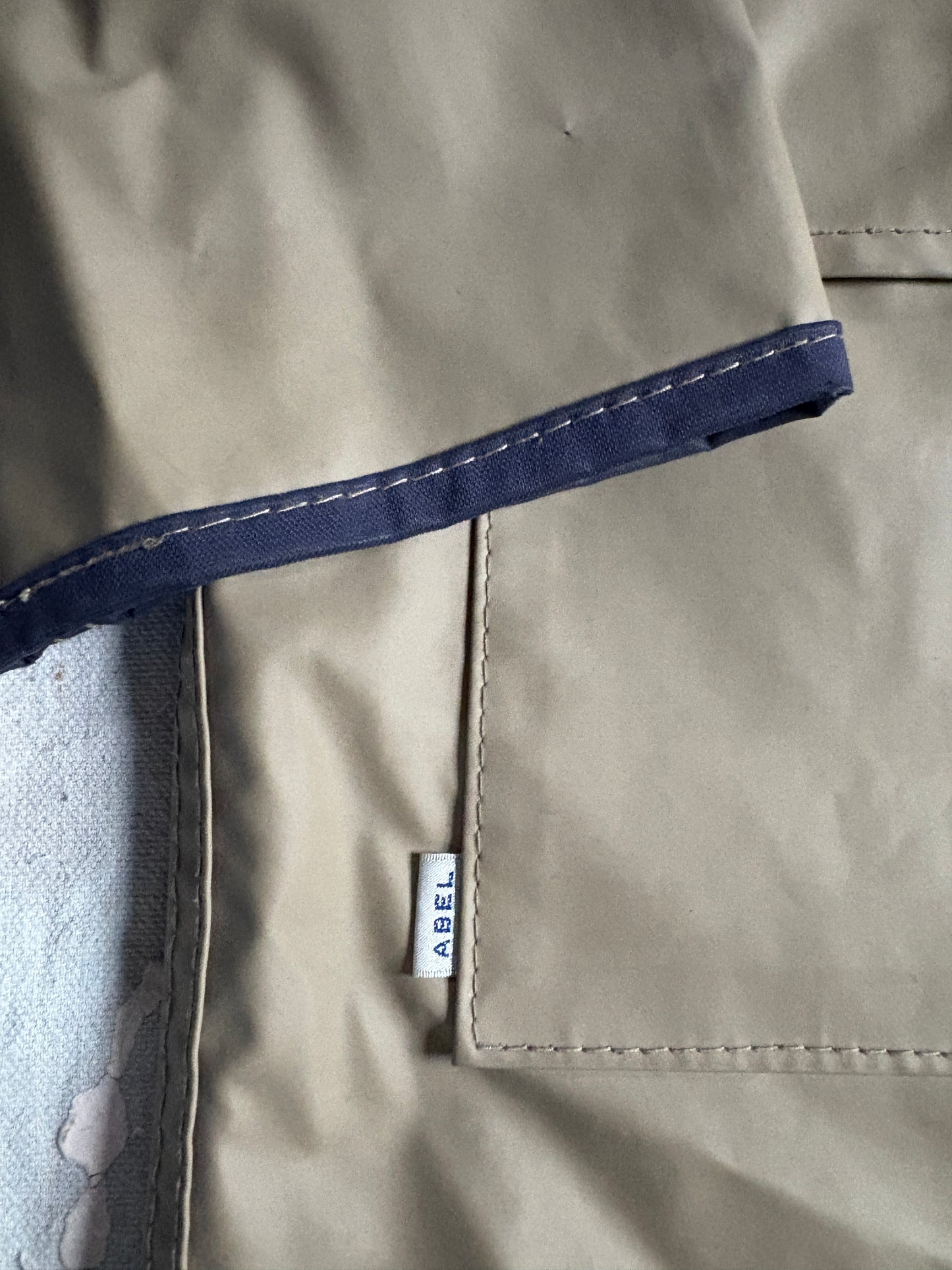 80s Tan Navy Blue Reversible Raincoat