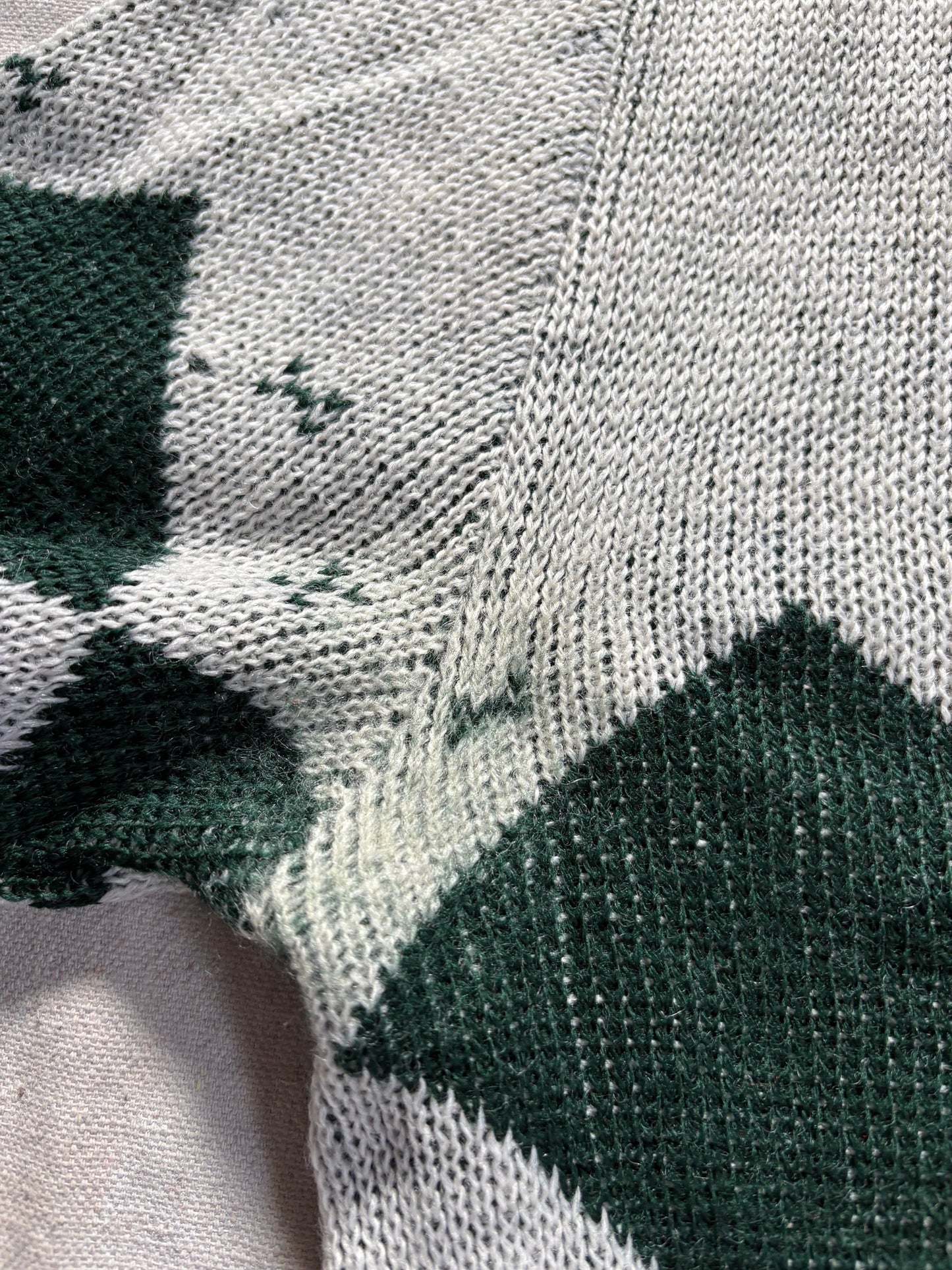 Vintage 50s Red, Green, White Diamond Holiday Sweater