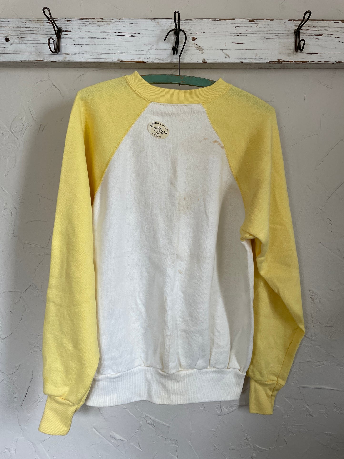 70s Deadstock Yellow And White Sweatshirt