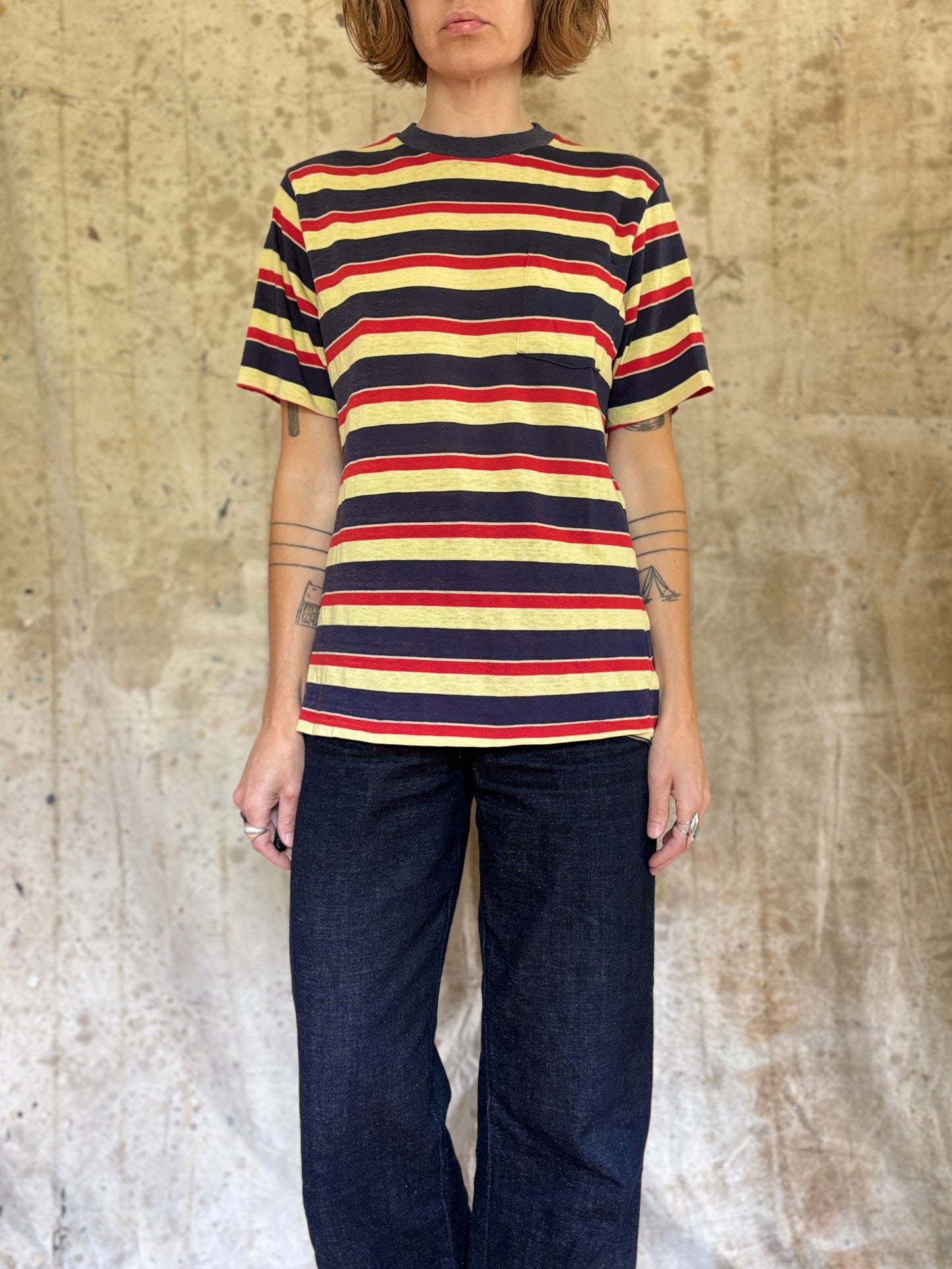 70s Striped Pocket Tee