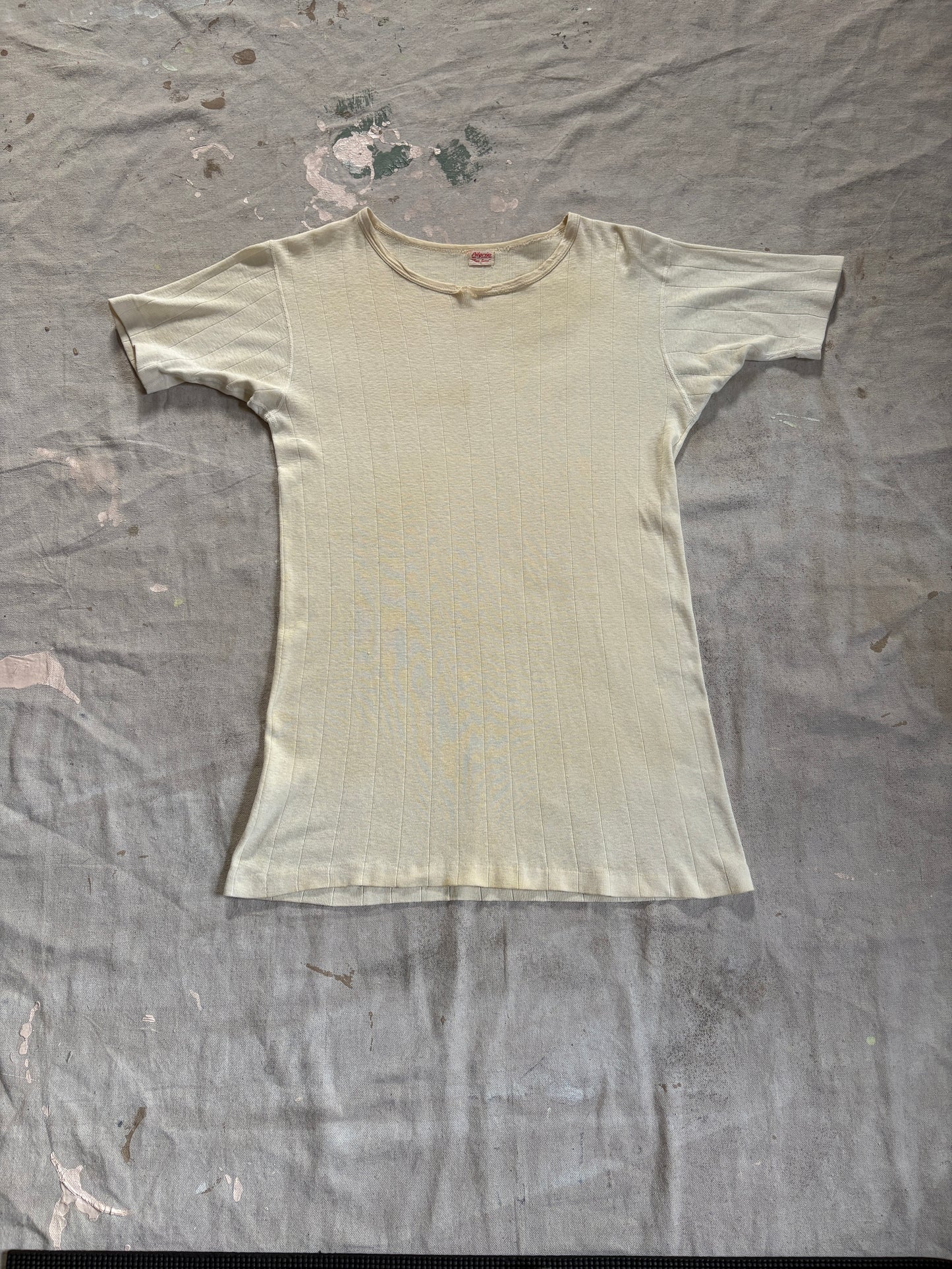 Vintage 40s Pilgrim Ribbed Off White Tee