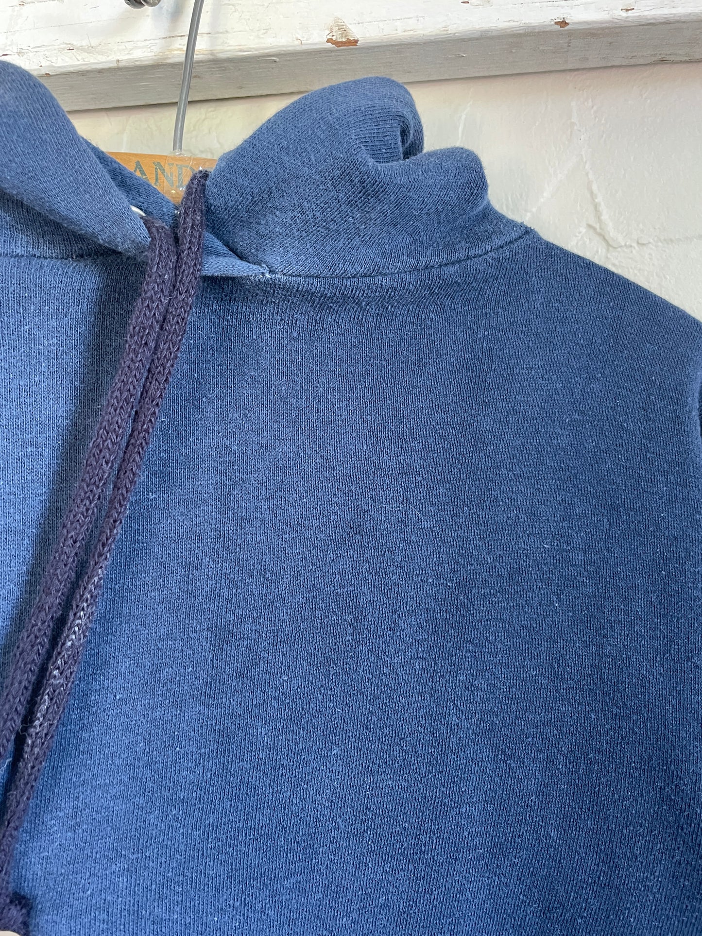 70s Blank Navy Blue Hoodie Sweatshirt