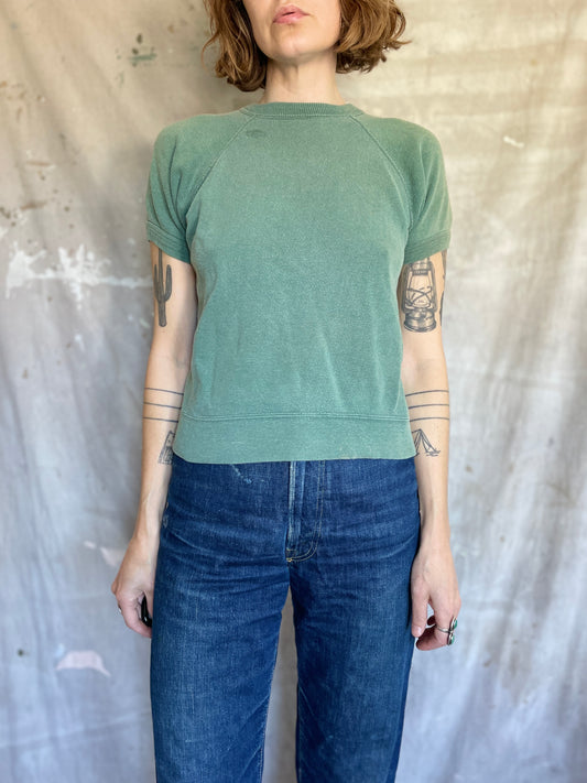 60s Penney’s Towncraft Green Short Sleeve Sweatshirt