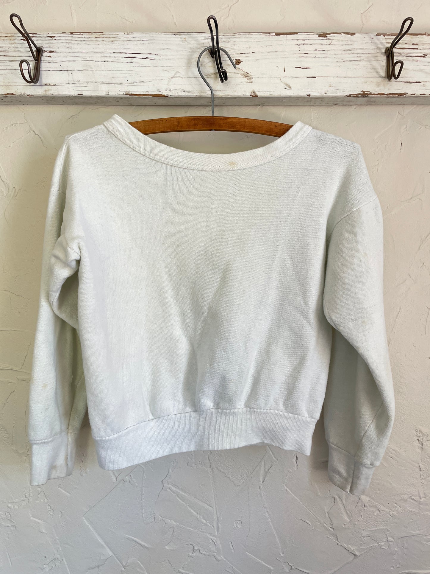 70s Blank White Sweatshirt