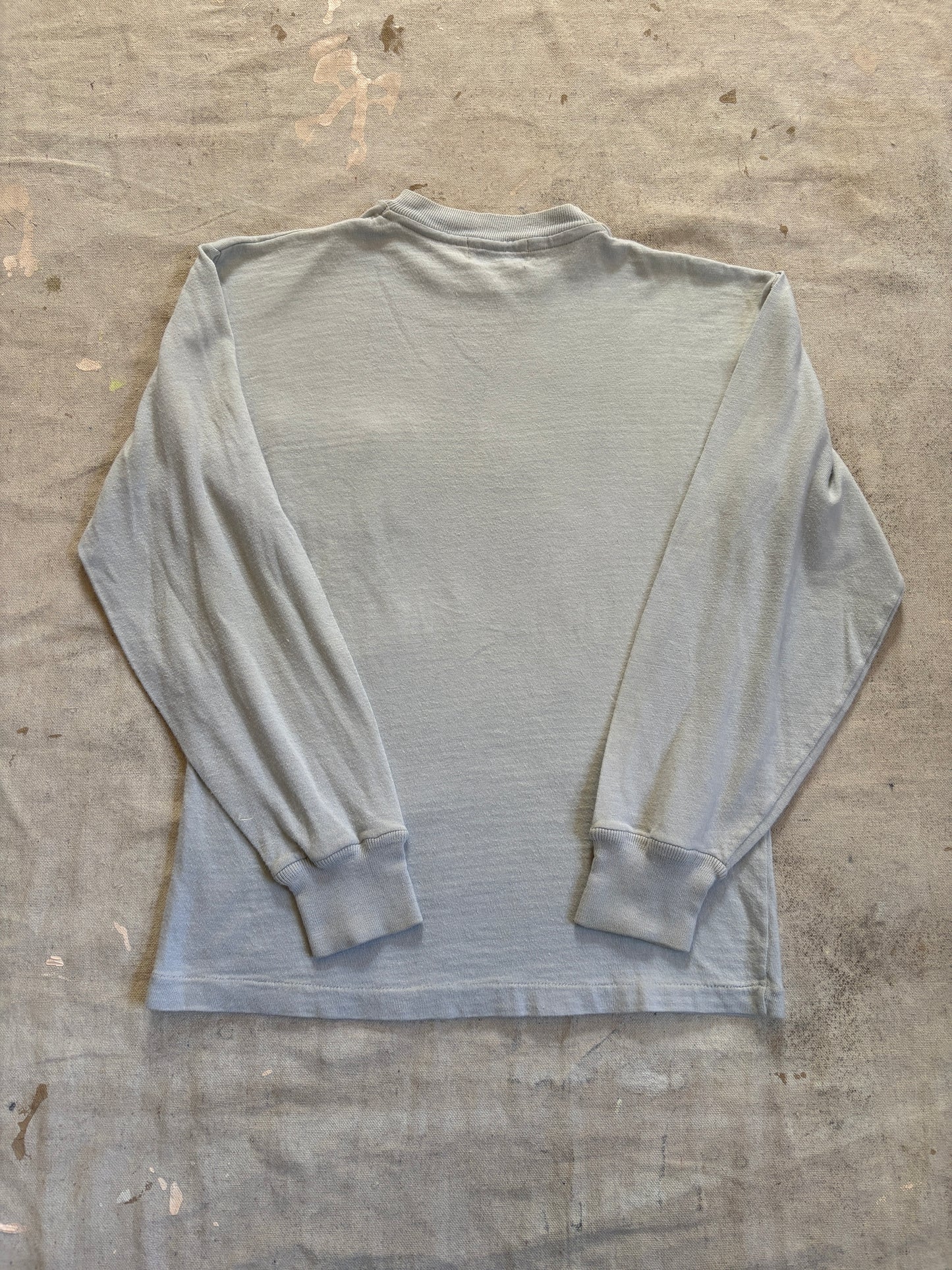 Vintage 50s Pale Blue Blank Pocket Tee