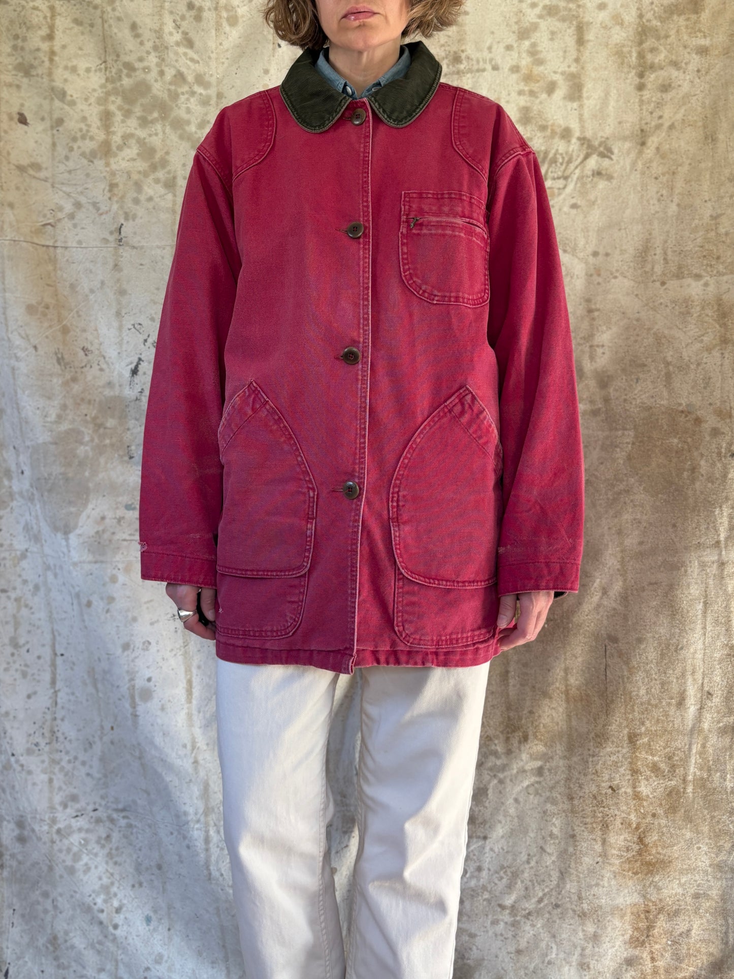 Vintage LL Bean Faded Magenta Barn Coat
