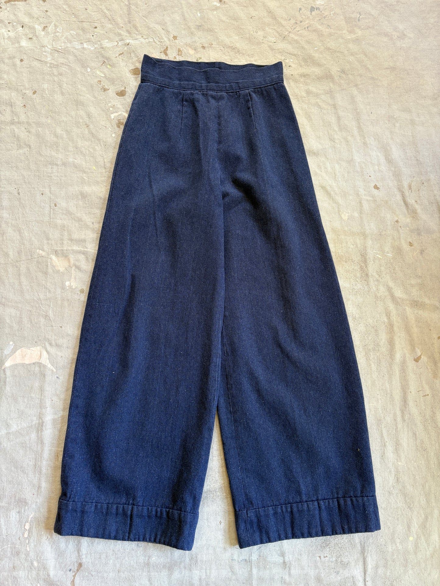 Vintage 70s/80s Handmade Denim Jacket Wide Leg Pant Set