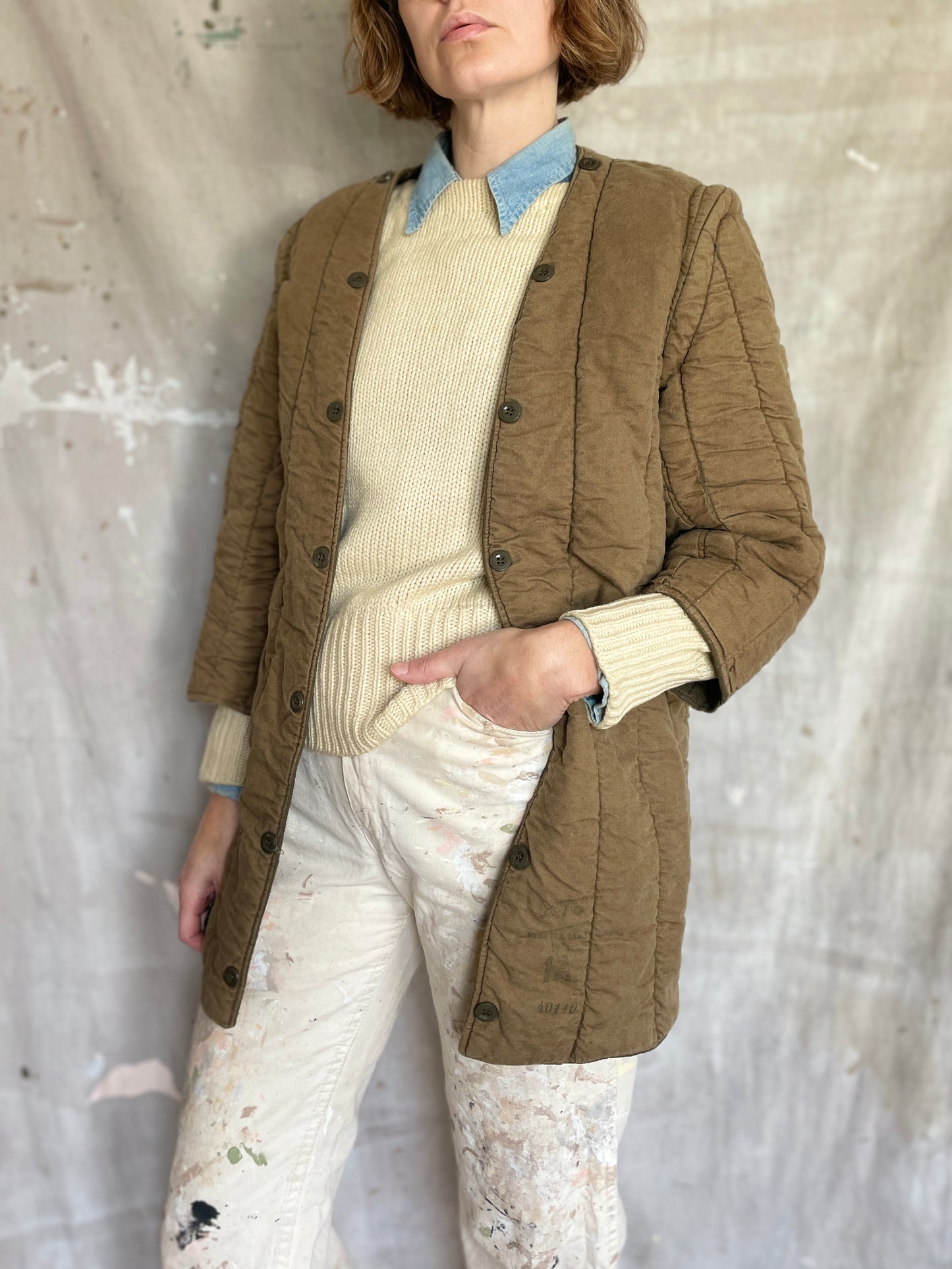 70s Czech Quilted Liner Coat