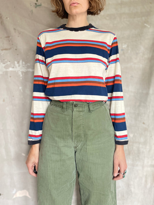 80s Striped Long Sleeve Tee