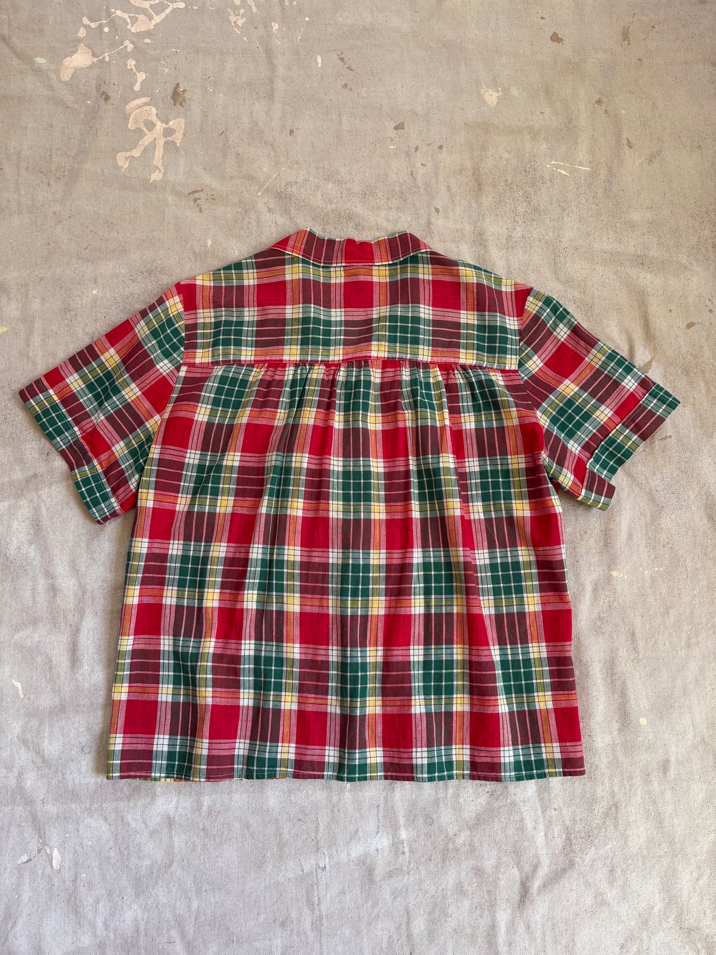 50s Bermuda Plaid Blouse