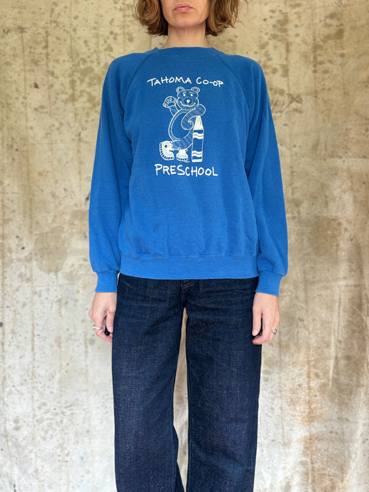 Vintage 80s Tahoma WA Co-op Preschool Sweatshirt