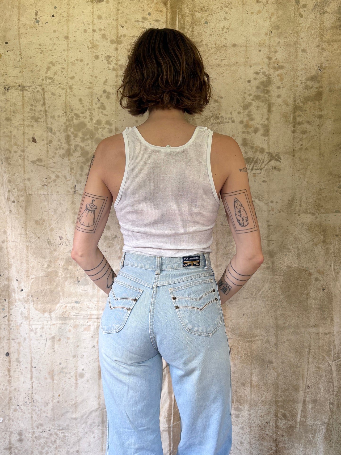 Vintage 80s Brut Plain White Tank Top