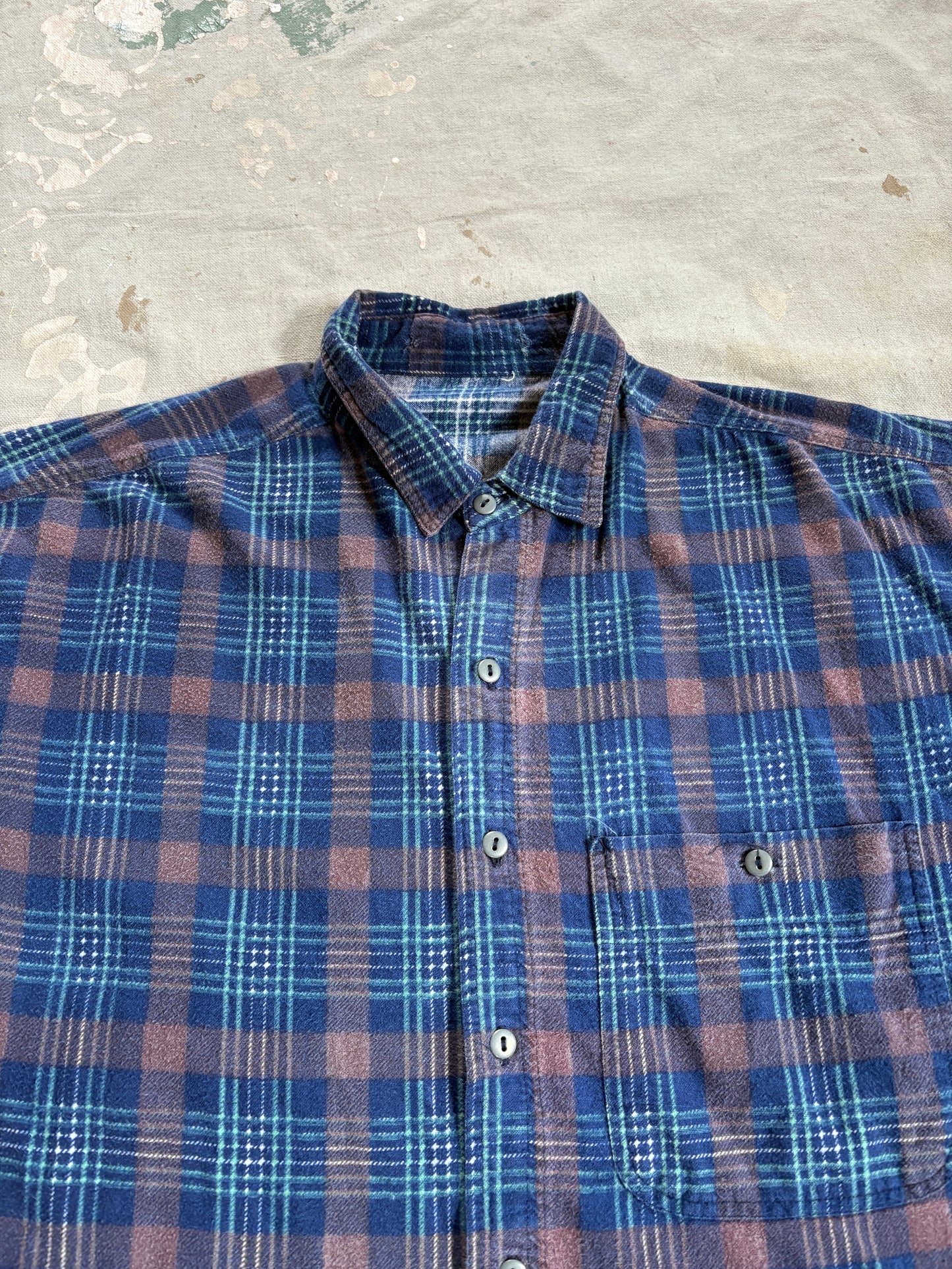 90s Cotton Printed Flannel Shirt