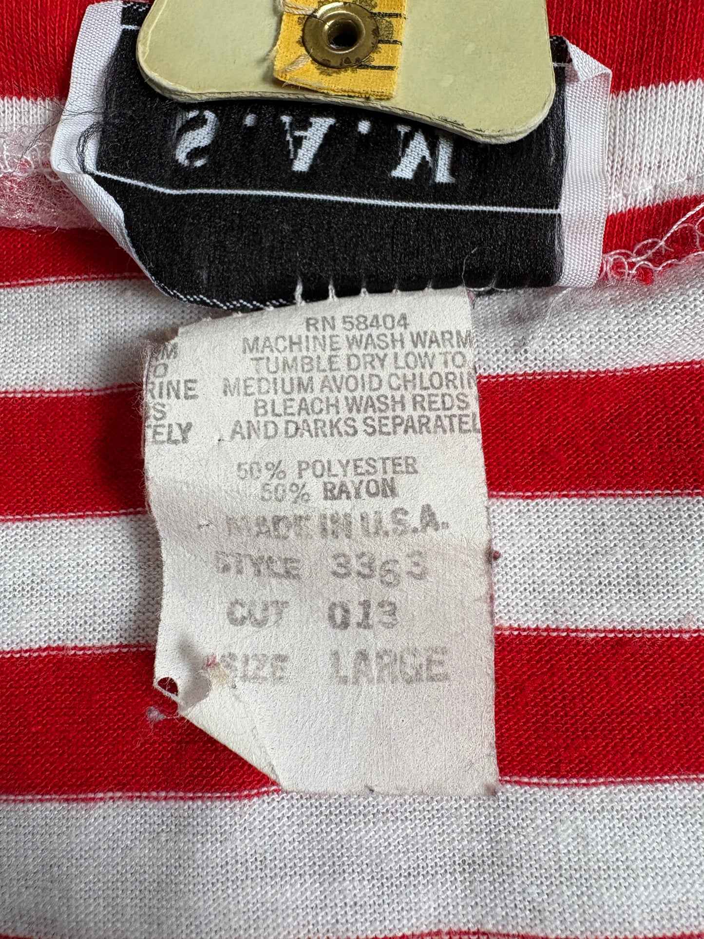 90s Red And White Striped Cardigan Tee