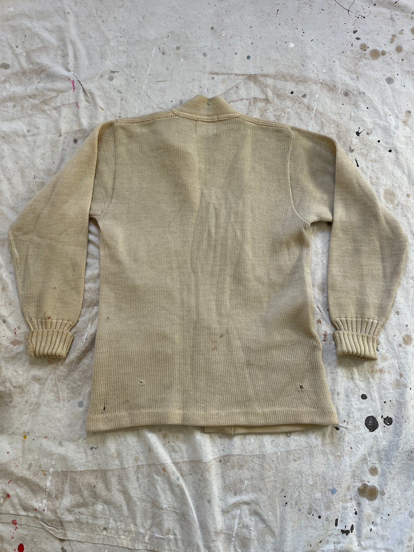 40s Cream Letterman Sweater