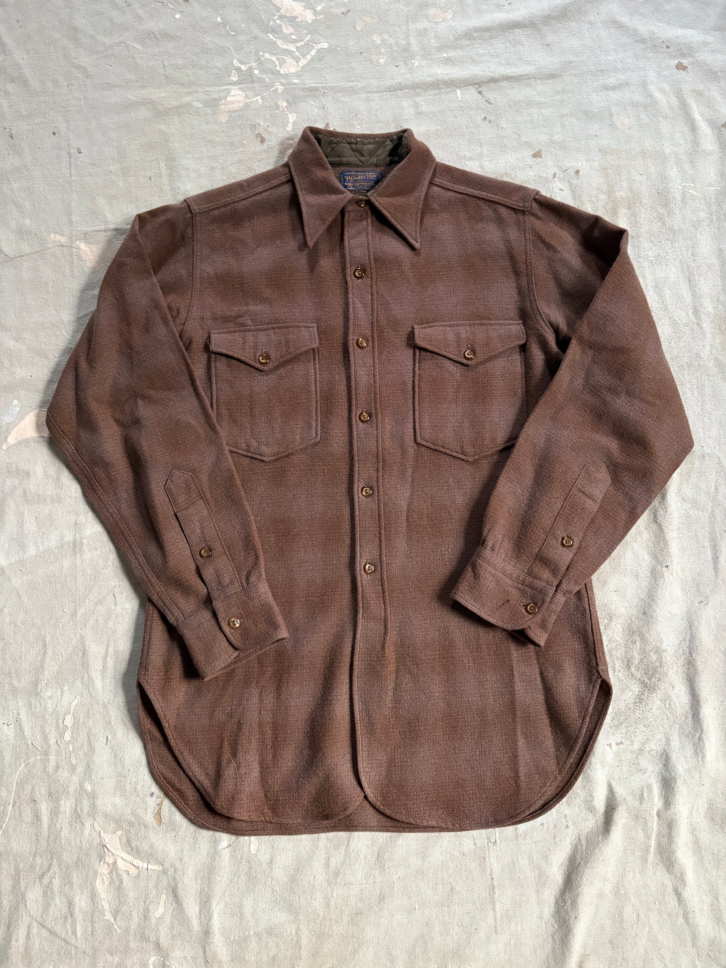 60s Brown Plaid Pendleton Shirt