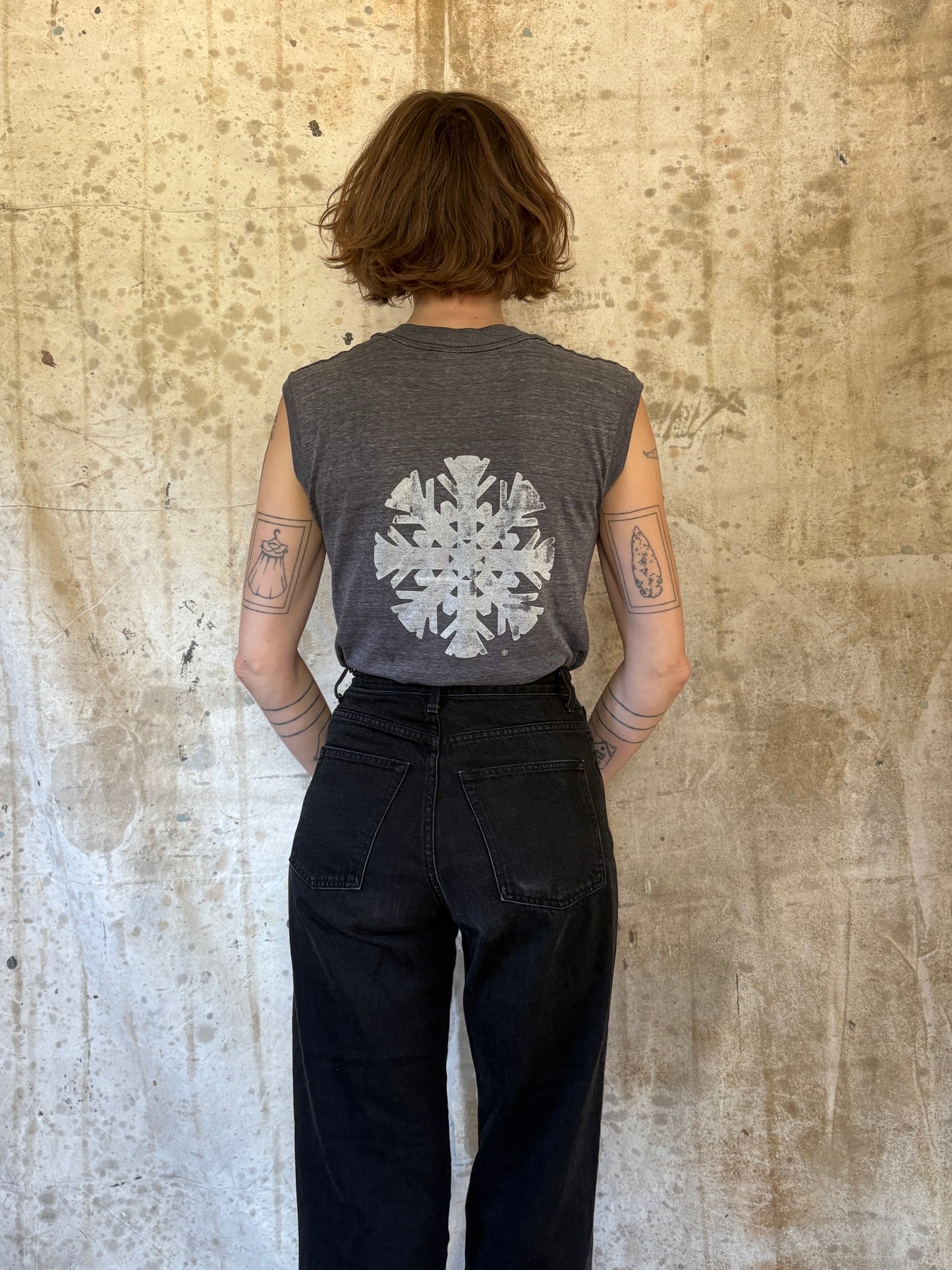 Vintage 80s Wetsno Snowflake Muscle Tee