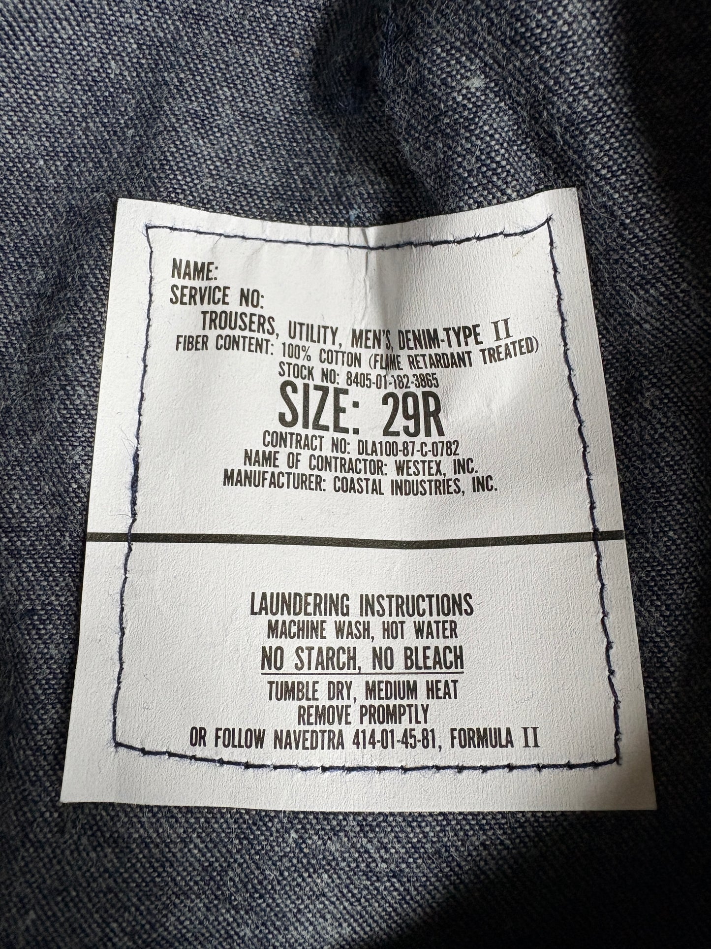 Vintage 80s Deadstock USN Seafarer Dungarees