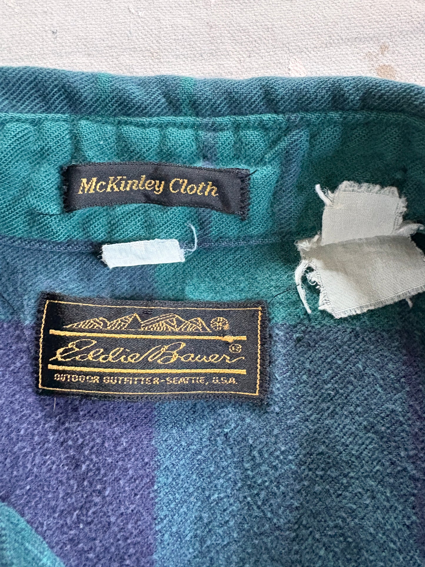 90s Eddie Bauer McKinley Cloth Plaid Cotton Flannel Shirt