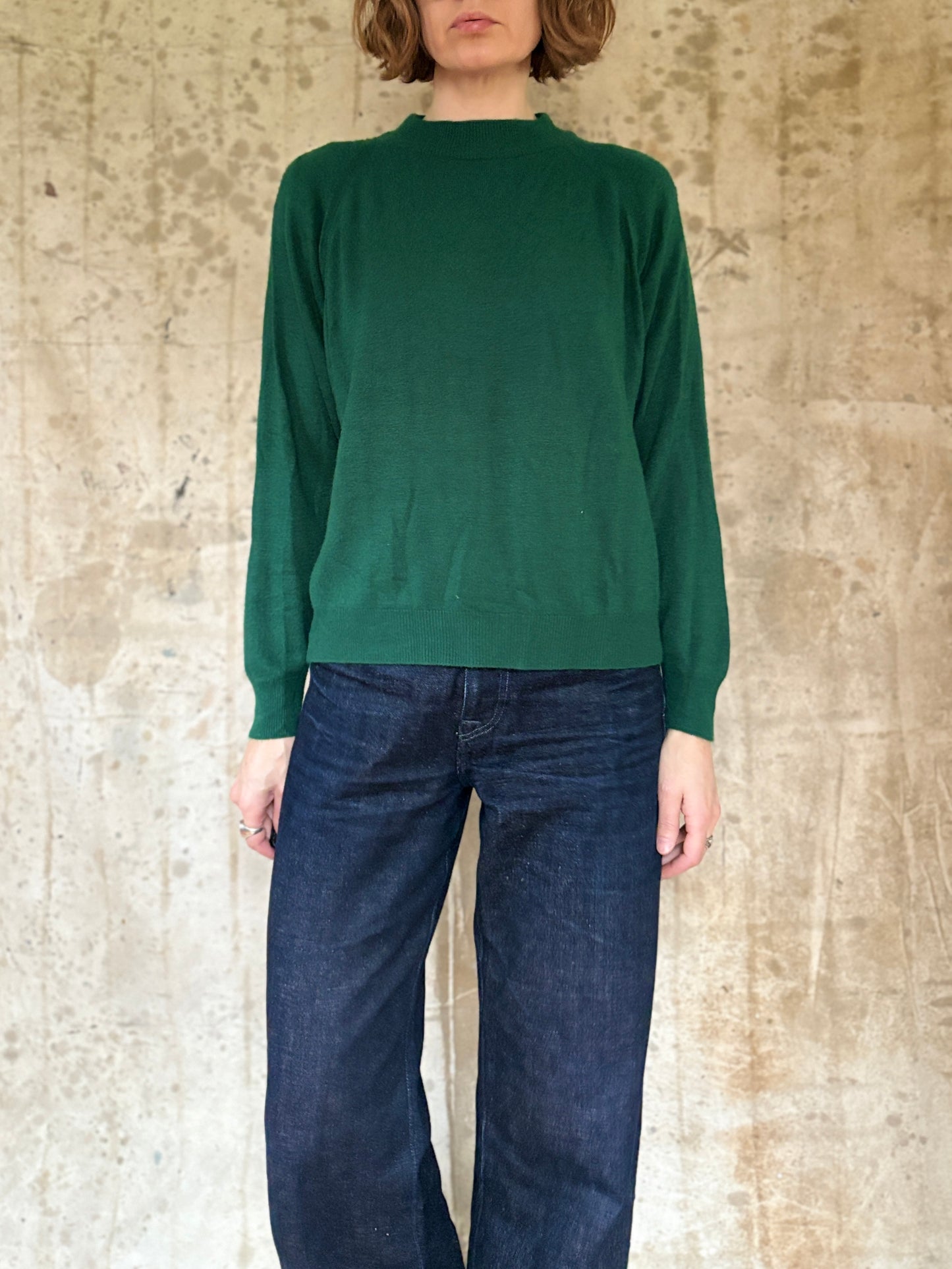 80s Evergreen Mock Neck Sweater