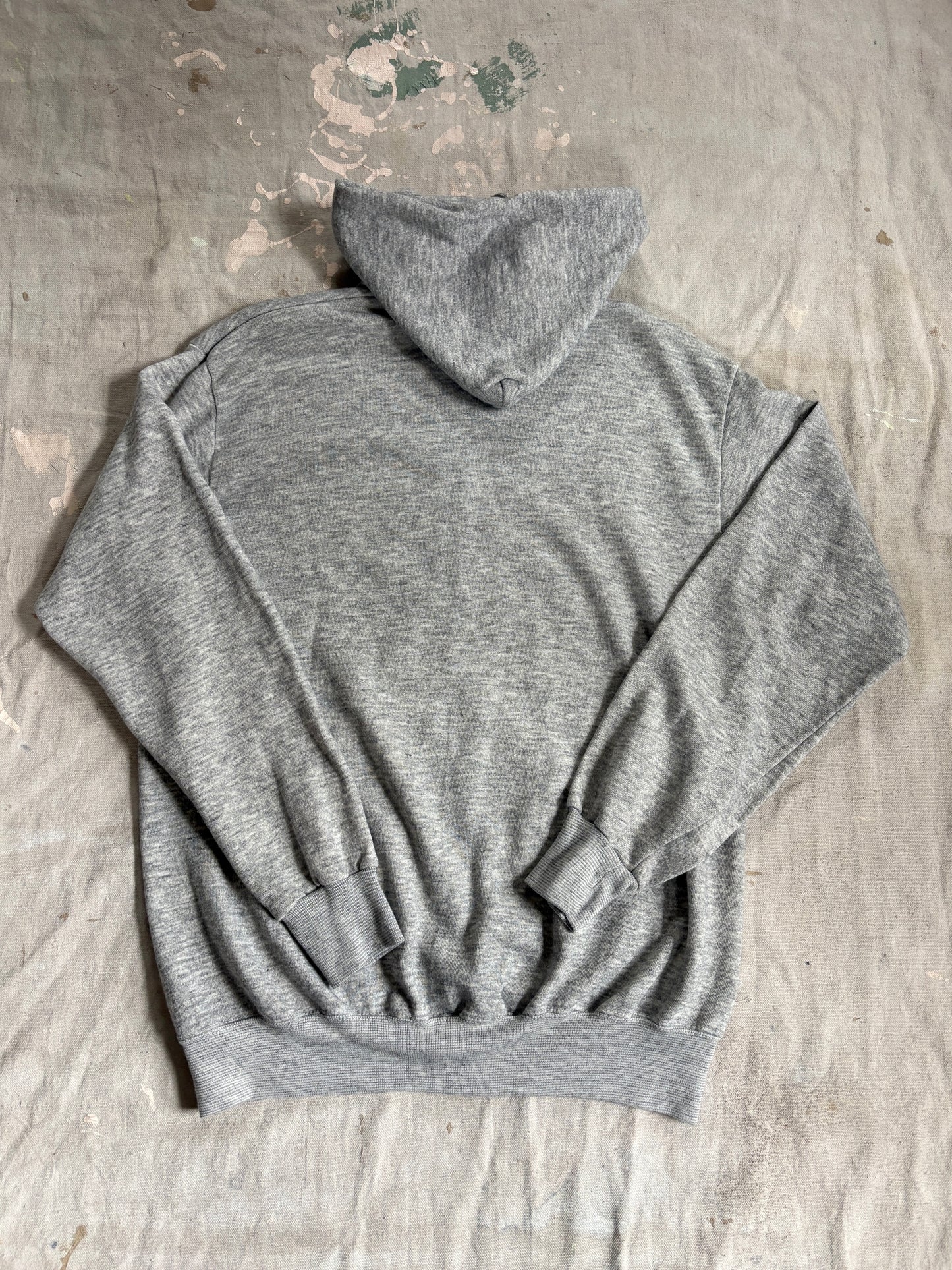 Vintage 80s Blank Grey Zip Hoodie
