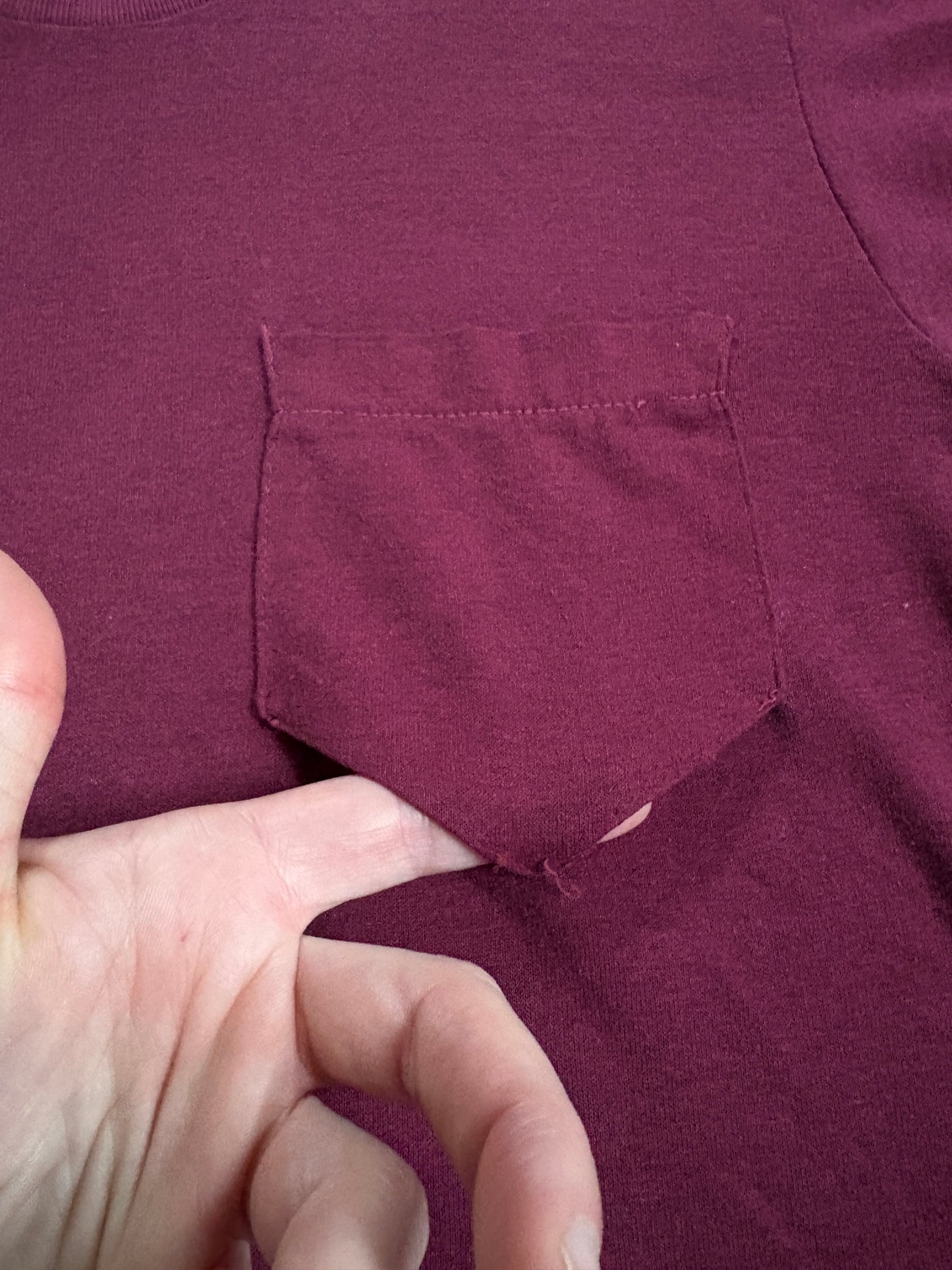 80s Blank Maroon Pocket Tee