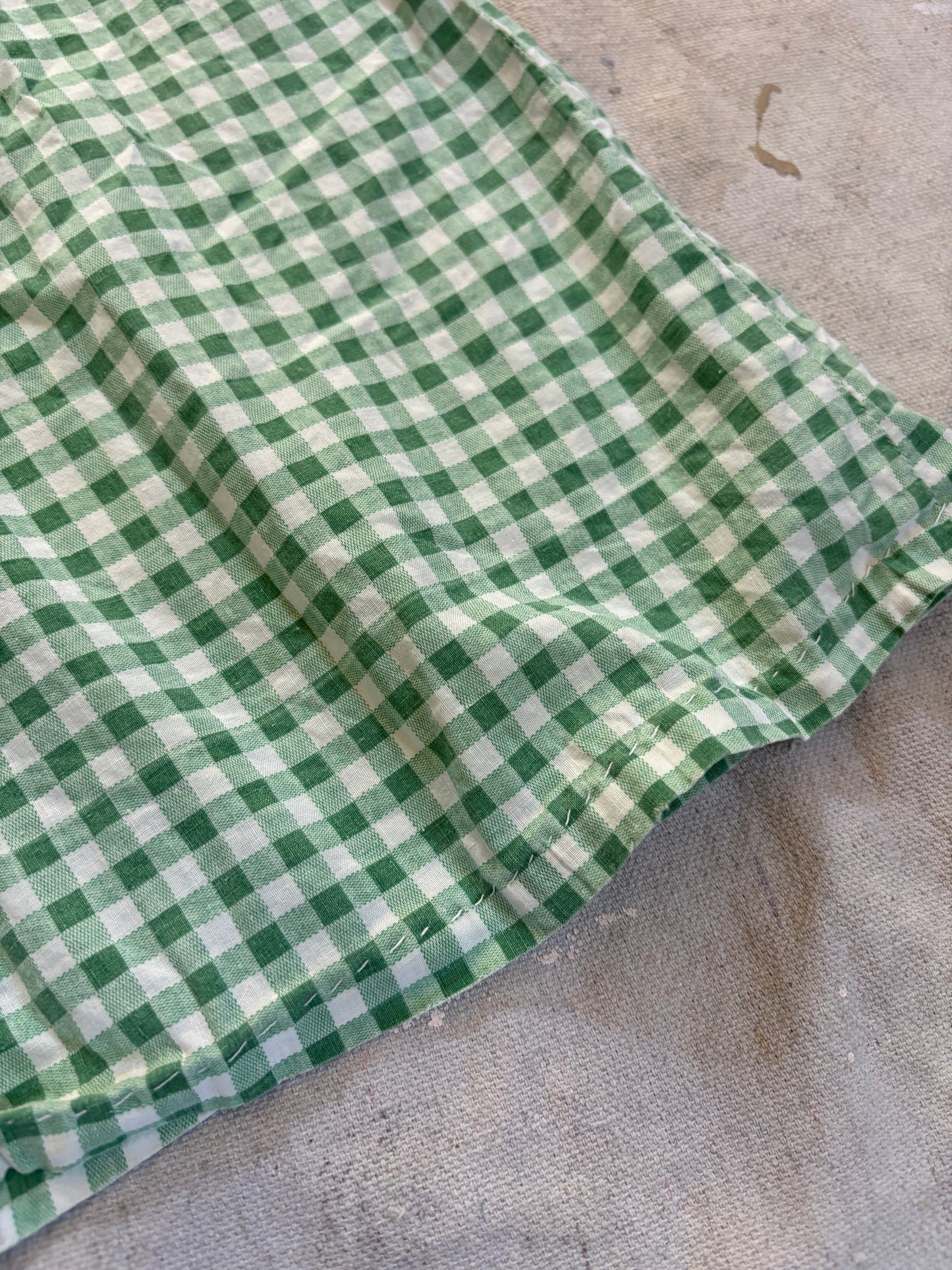 Vintage 40s Green Gingham Dress