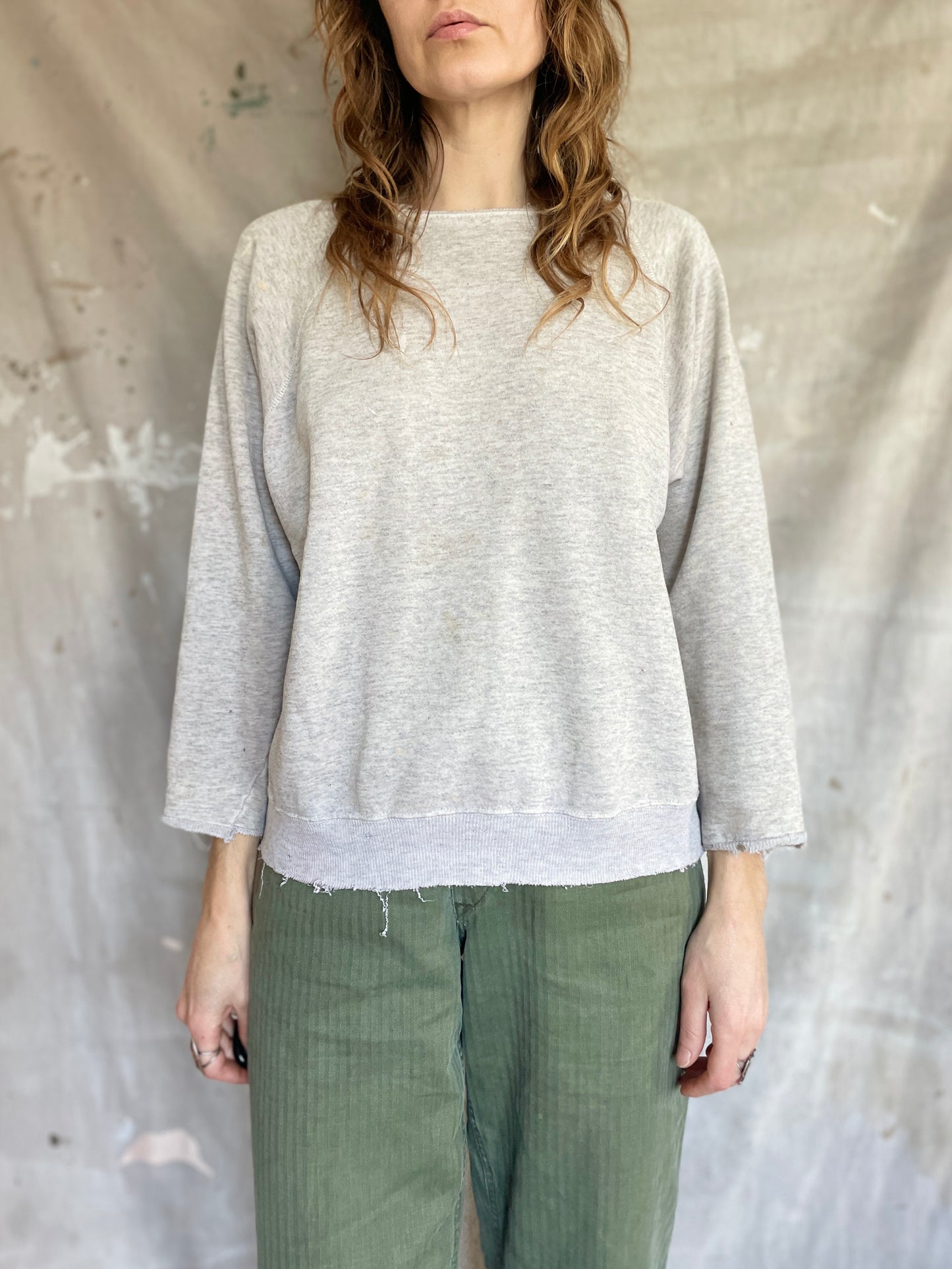 80s Blank Heather Grey Sweatshirt