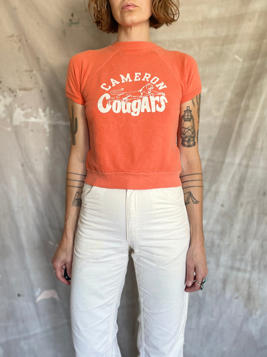 70s Cameron Cougars Short Sleeve Sweatshirt