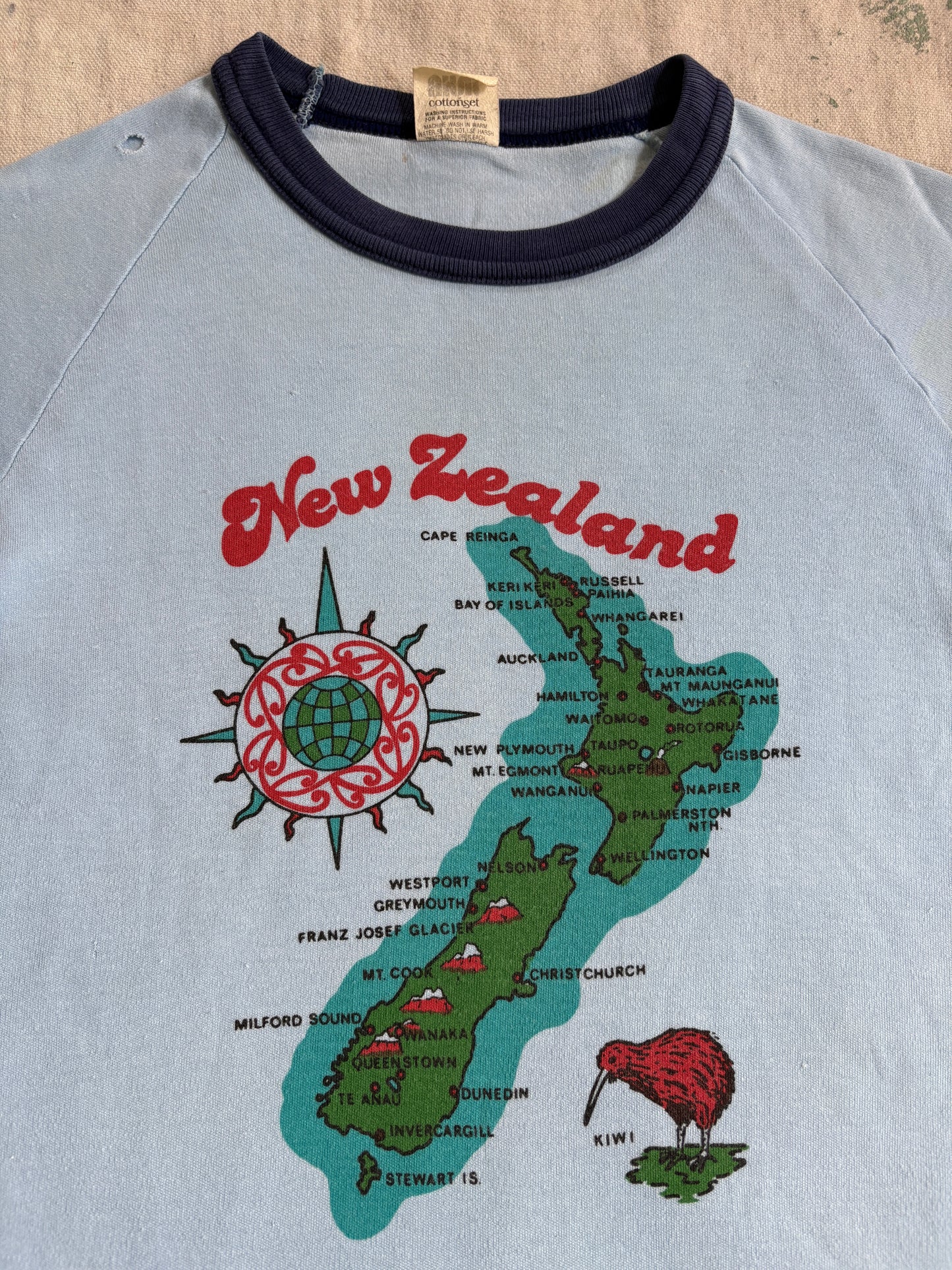 Vintage 80s New Zealand Ringer Tee