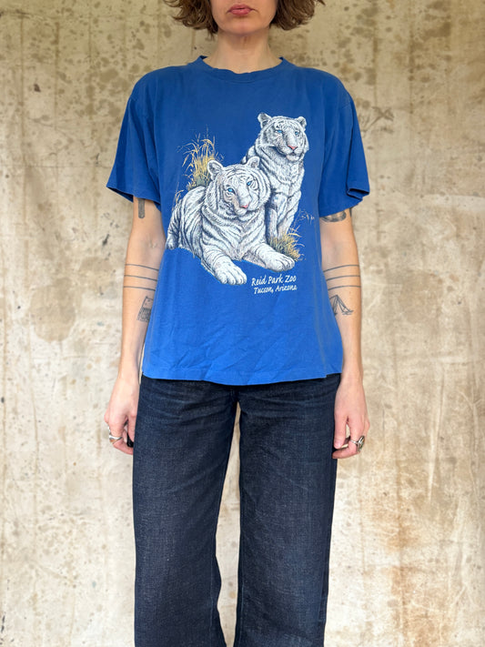 Vintage 80s Reid Park Zoo Tucson Arizona White Tiger Tee
