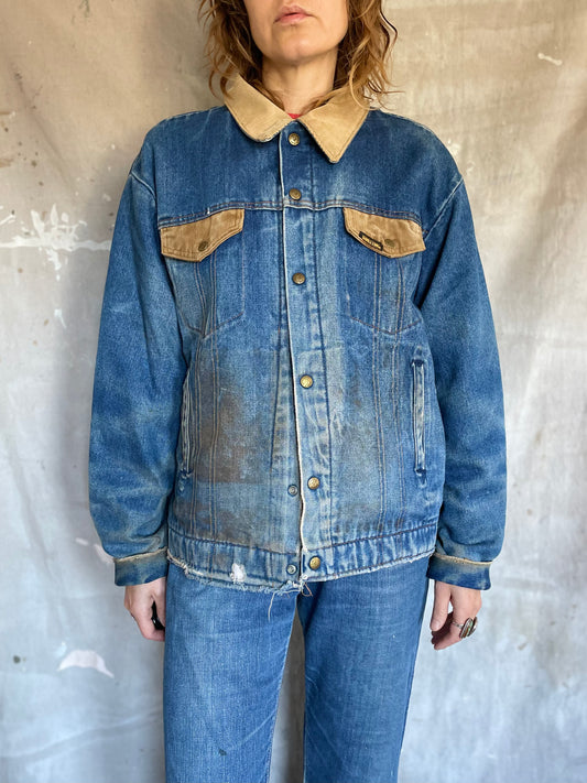 70s Saddle King Blanket Lined Denim Jacket