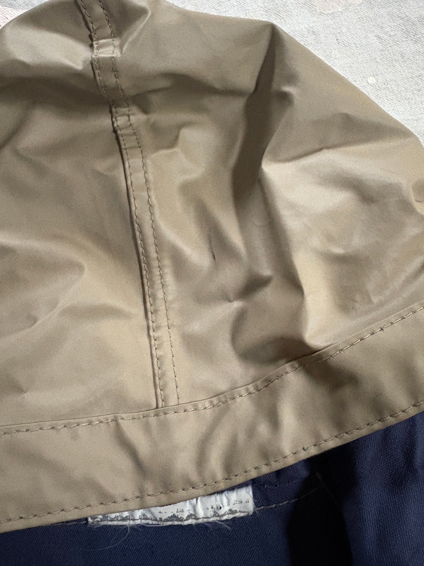 80s Tan Navy Blue Reversible Raincoat