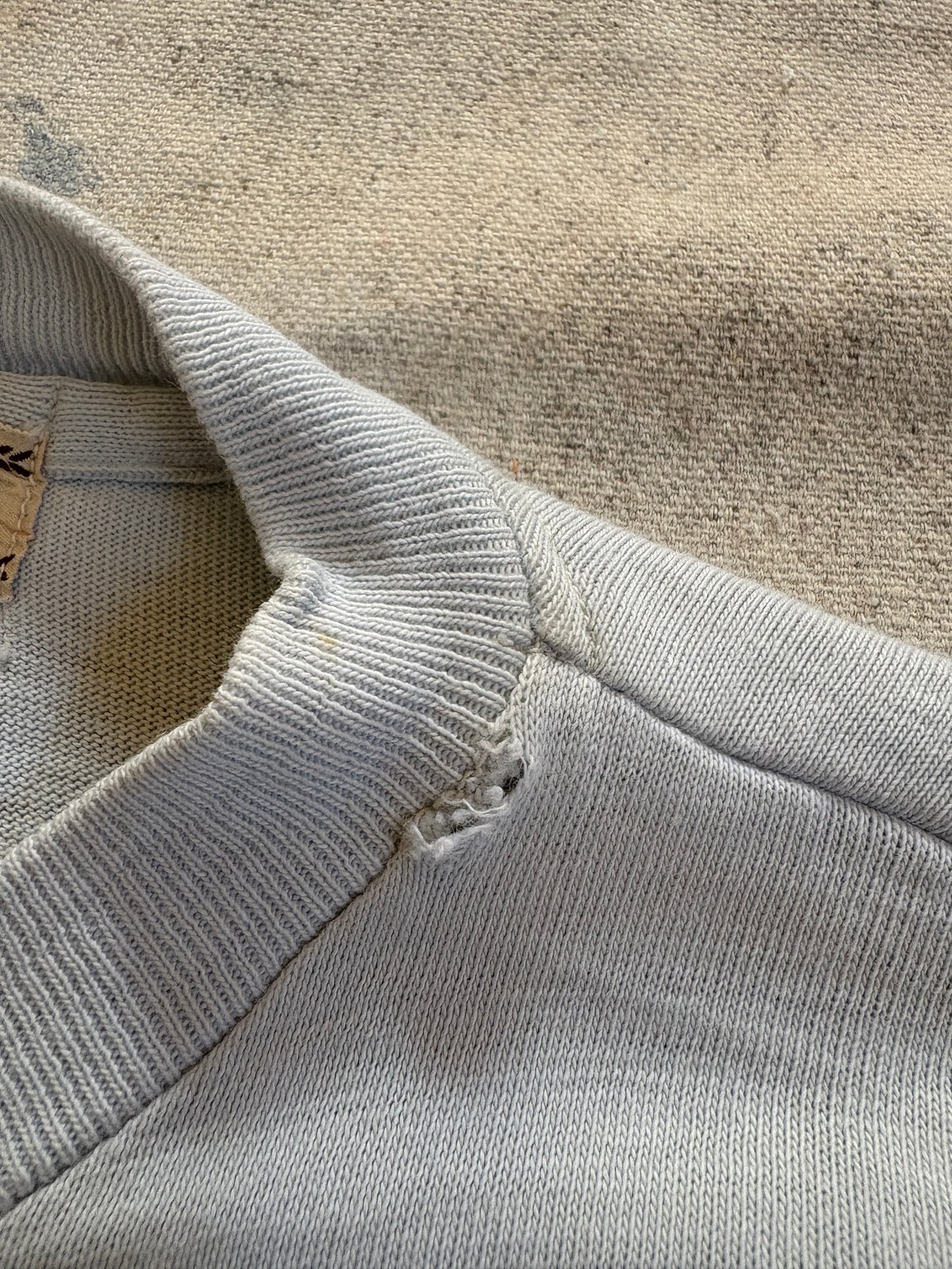 Vintage 50s Pale Blue Blank Pocket Tee