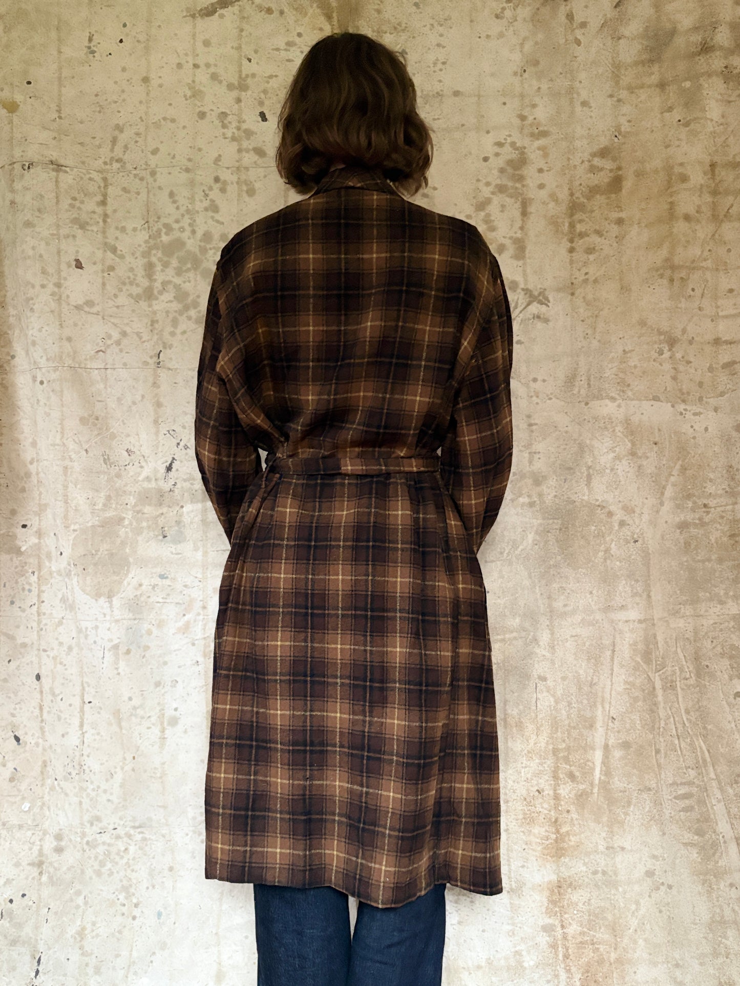 60s/70s Pendleton Brown Plaid Robe