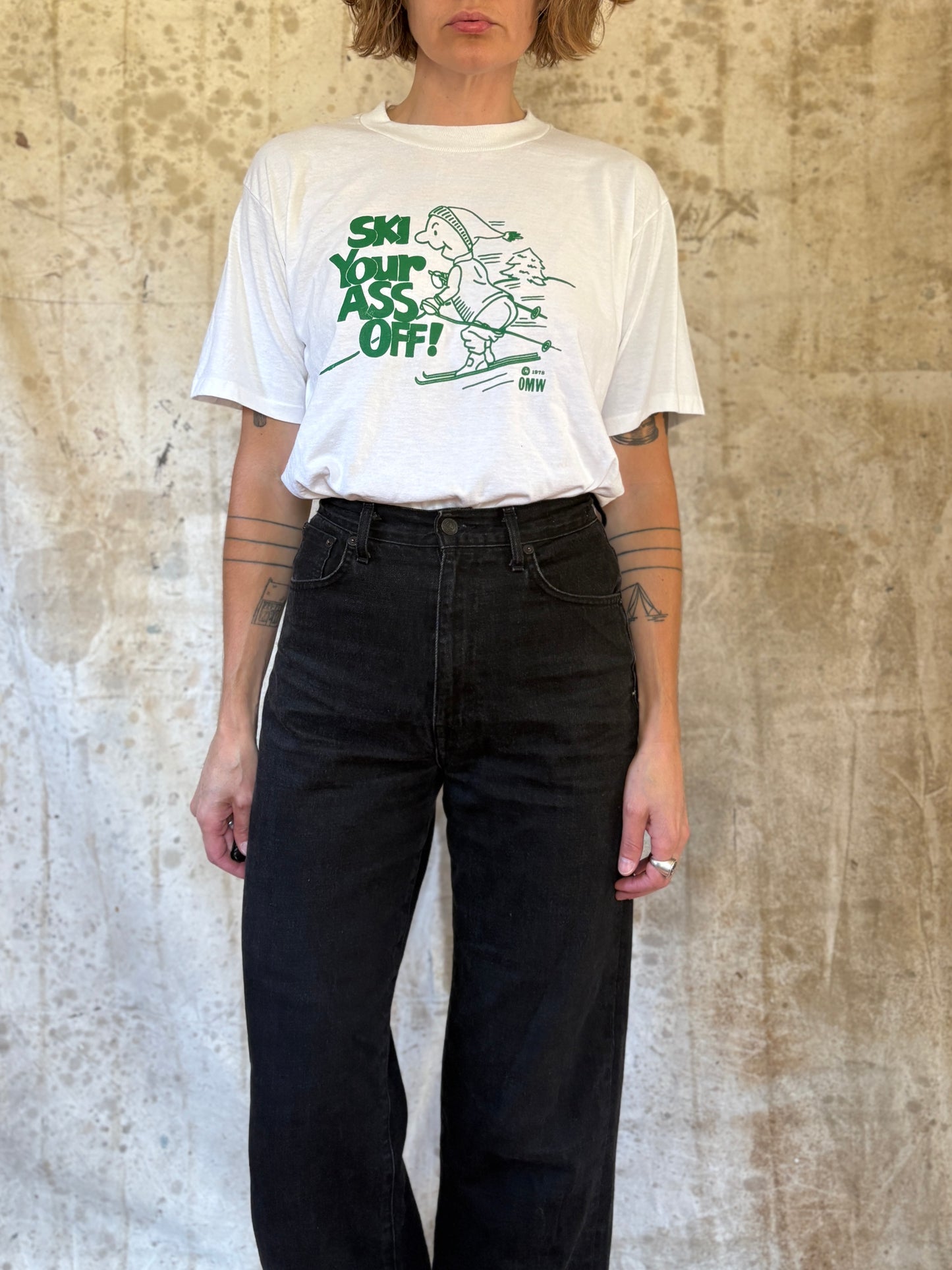 Vintage 80s Ski Your A** Off Seven Springs Champion PA Tee