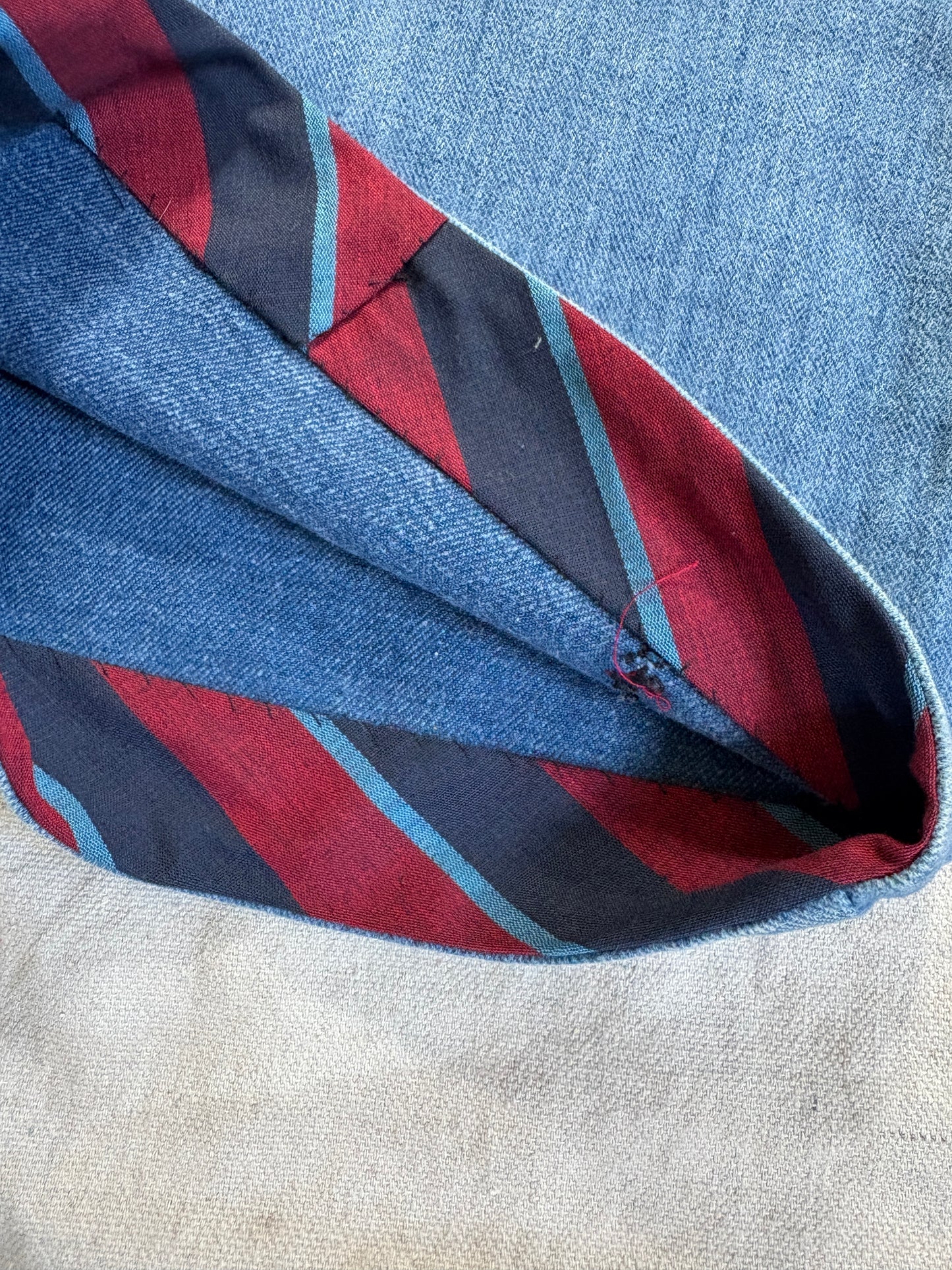Vintage 70s Denim Jumpsuit Rainbow Detail