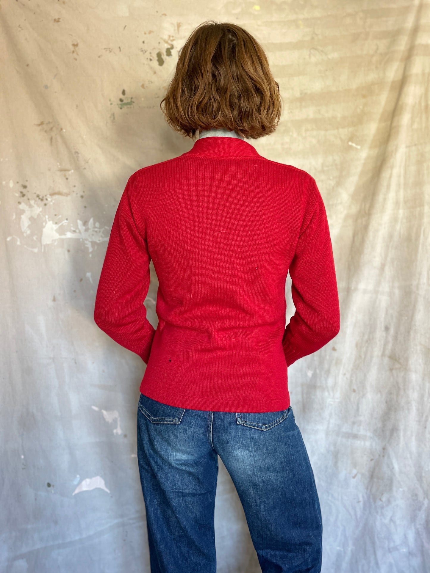 60s Red Letterman Sweater