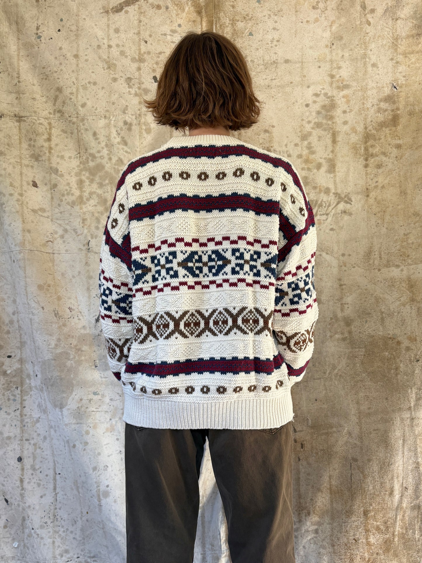 Vintage Geometric Knit Sweater