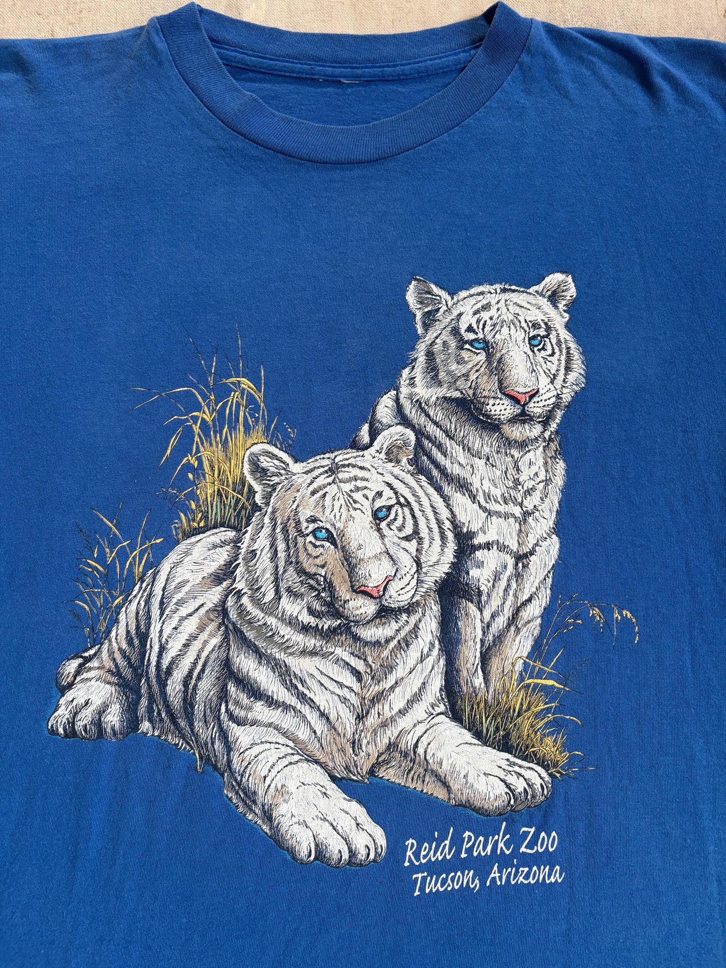 Vintage 80s Reid Park Zoo Tucson Arizona White Tiger Tee