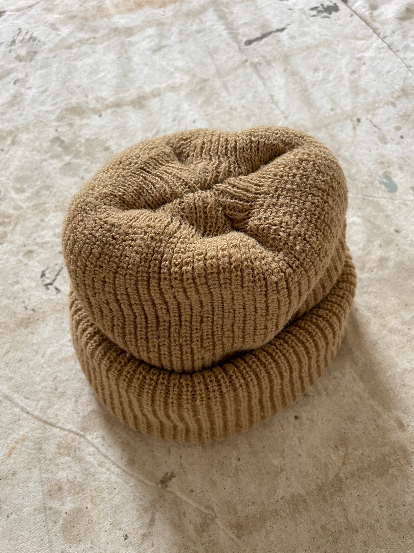 Chunky Knit Tan Beanie