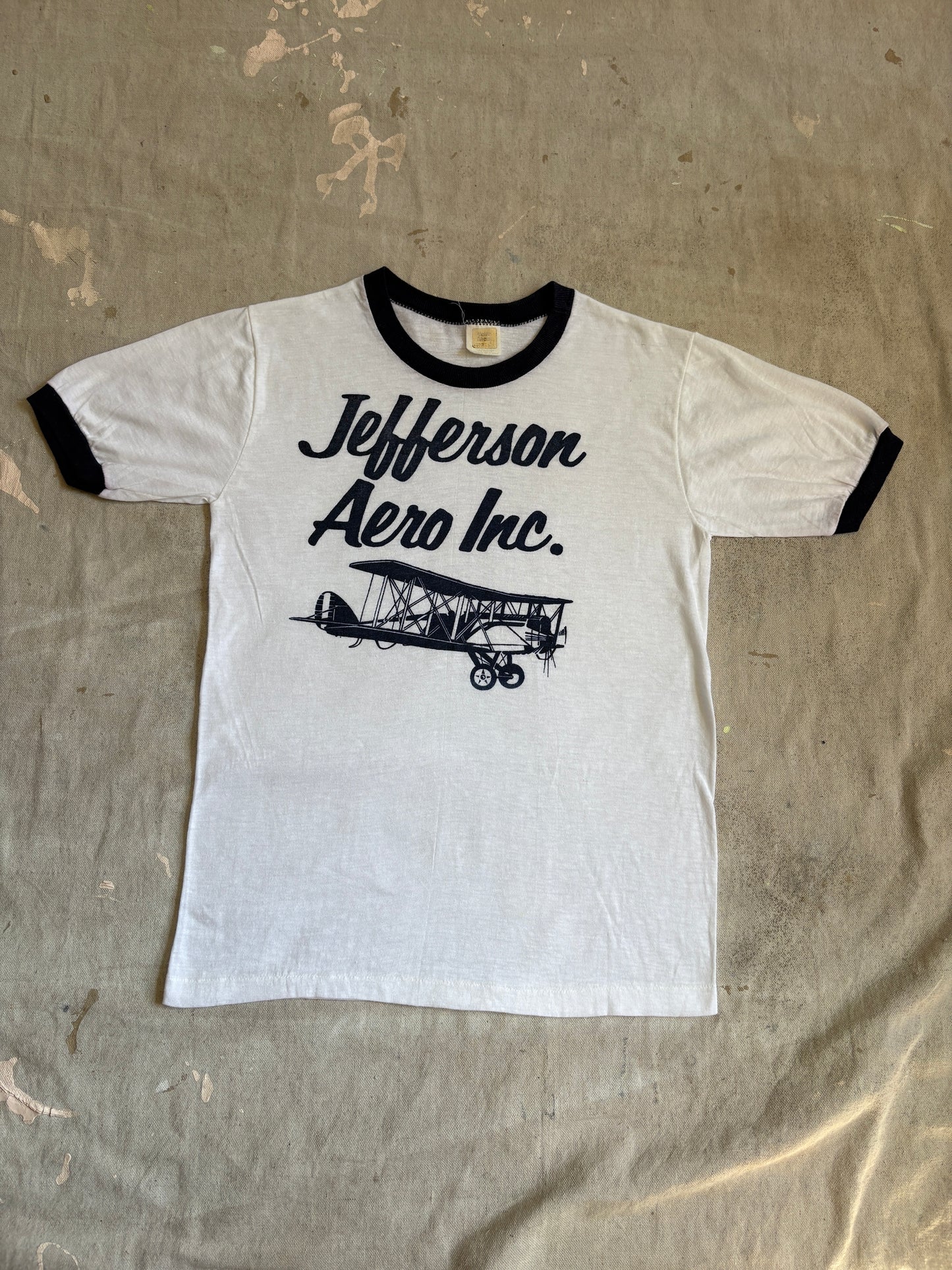 Vintage 80s Jefferson Aero Inc. Ringer Tee