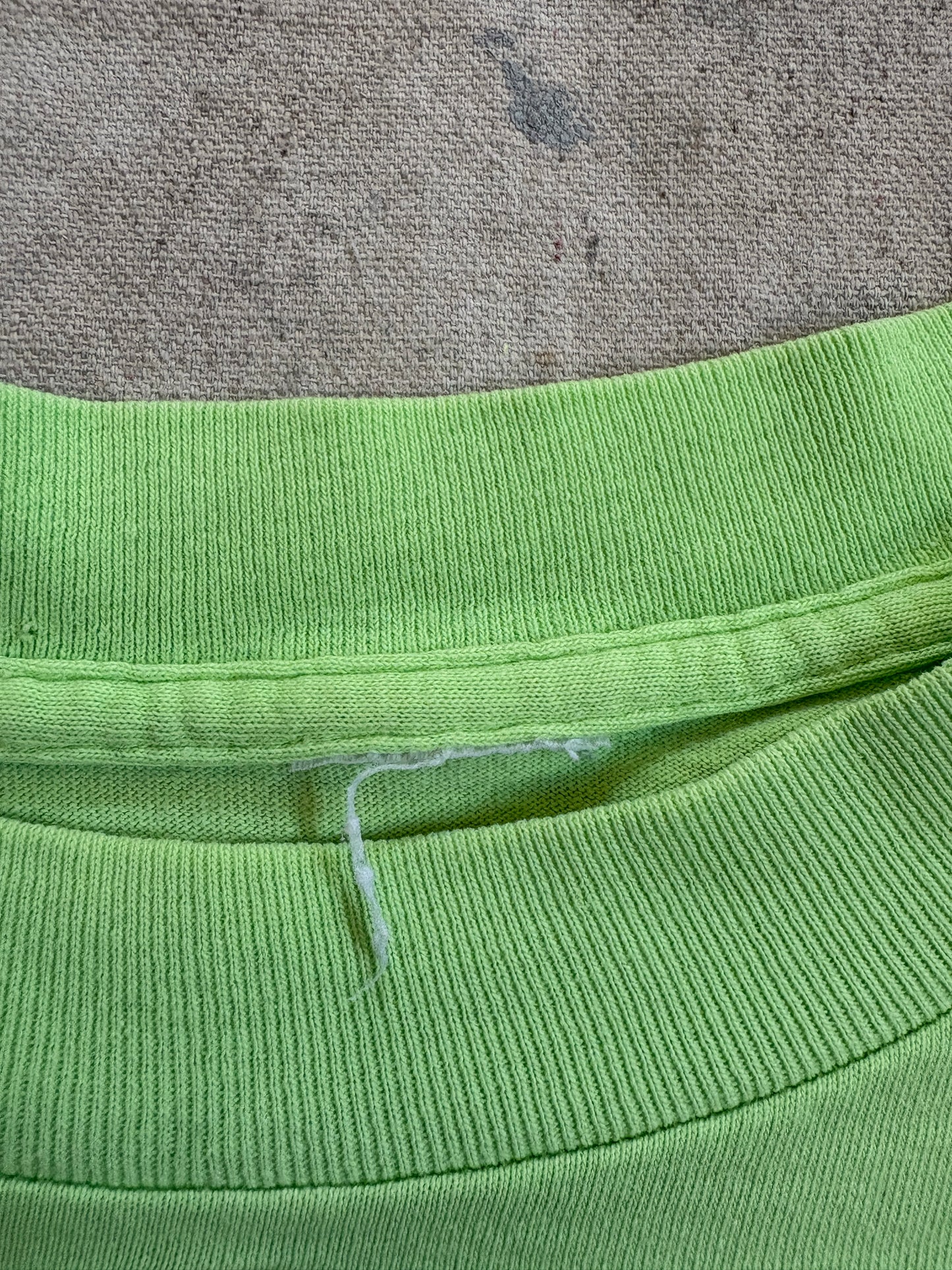 Vintage 90s Cropped Blank Neon Green Tee