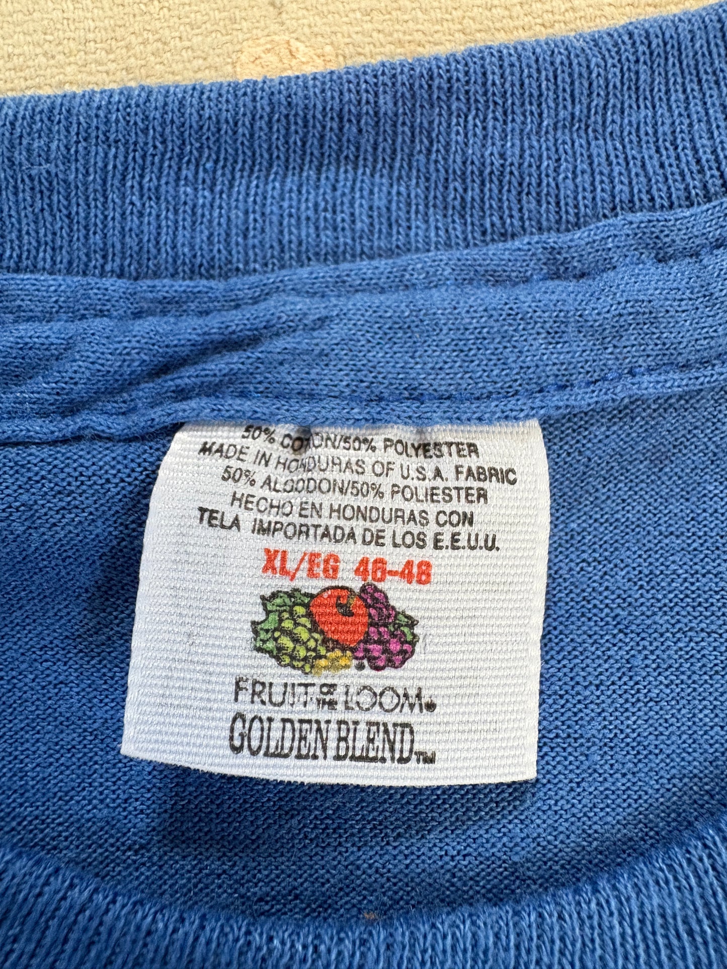 Vintage 90s Blank Blue Pocket Tee