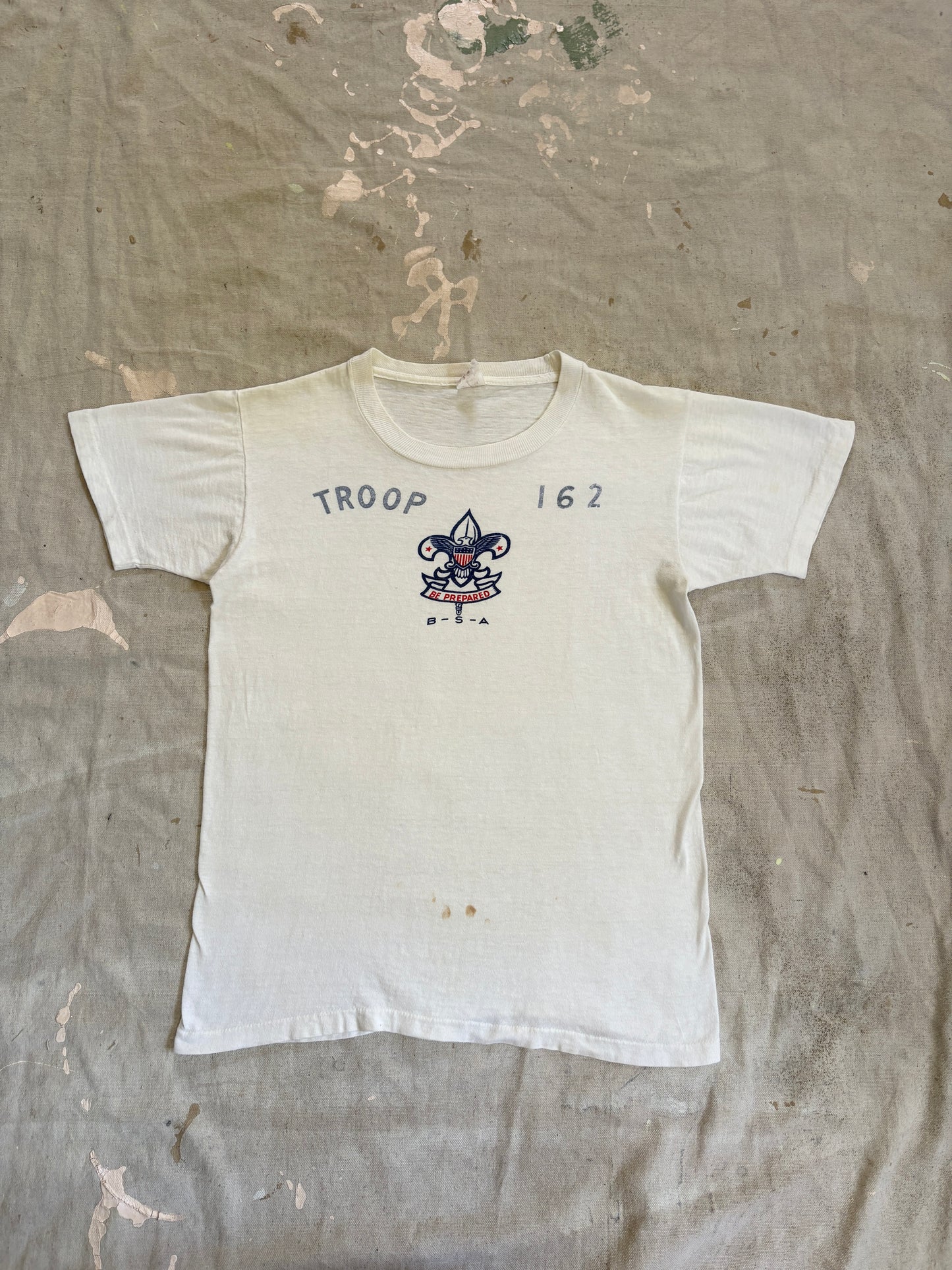 Vintage 60s Be Prepared Boy Scouts Troop 162 Tee