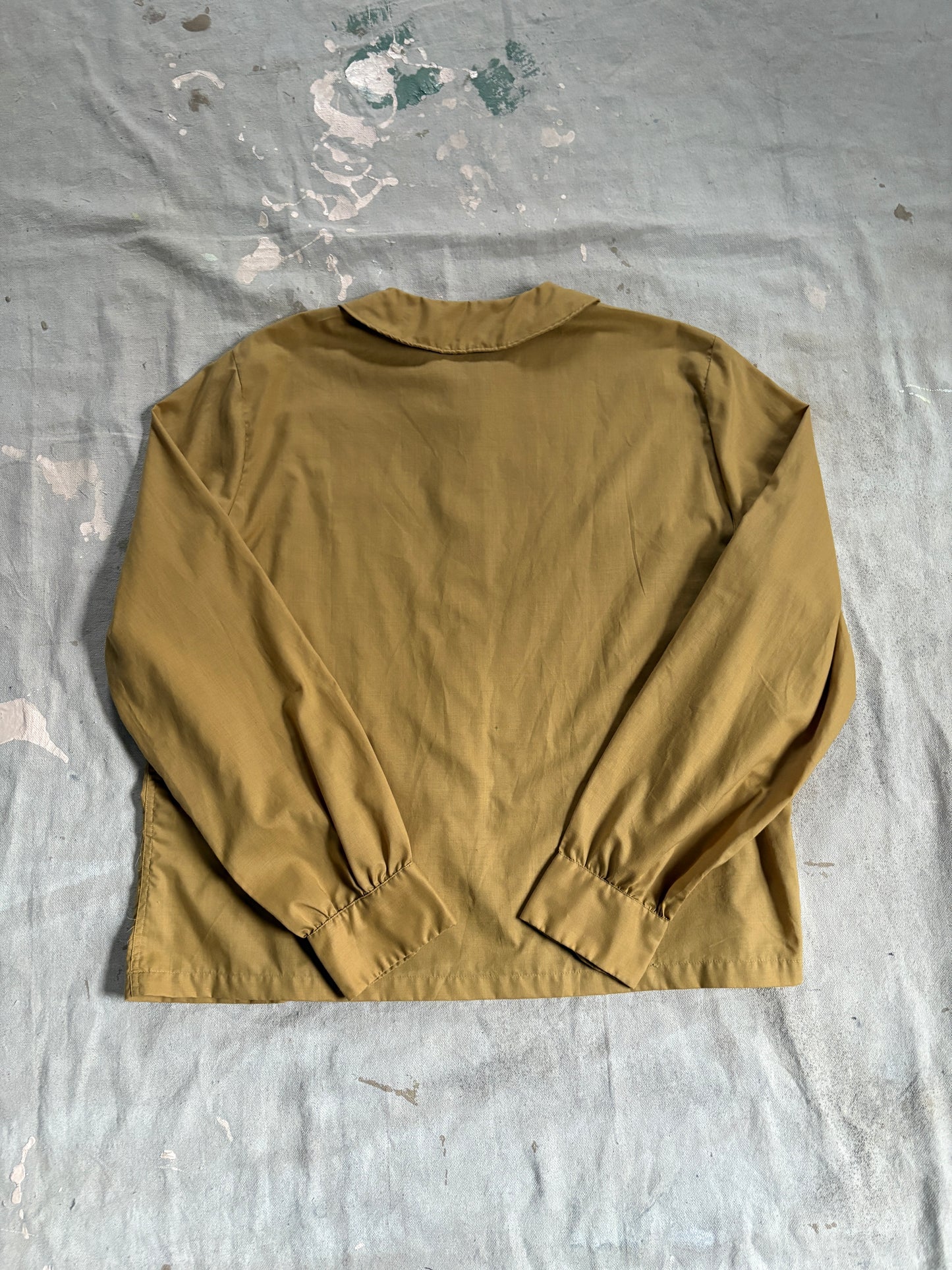 80s Peter Pan Collar Mustard Blouse