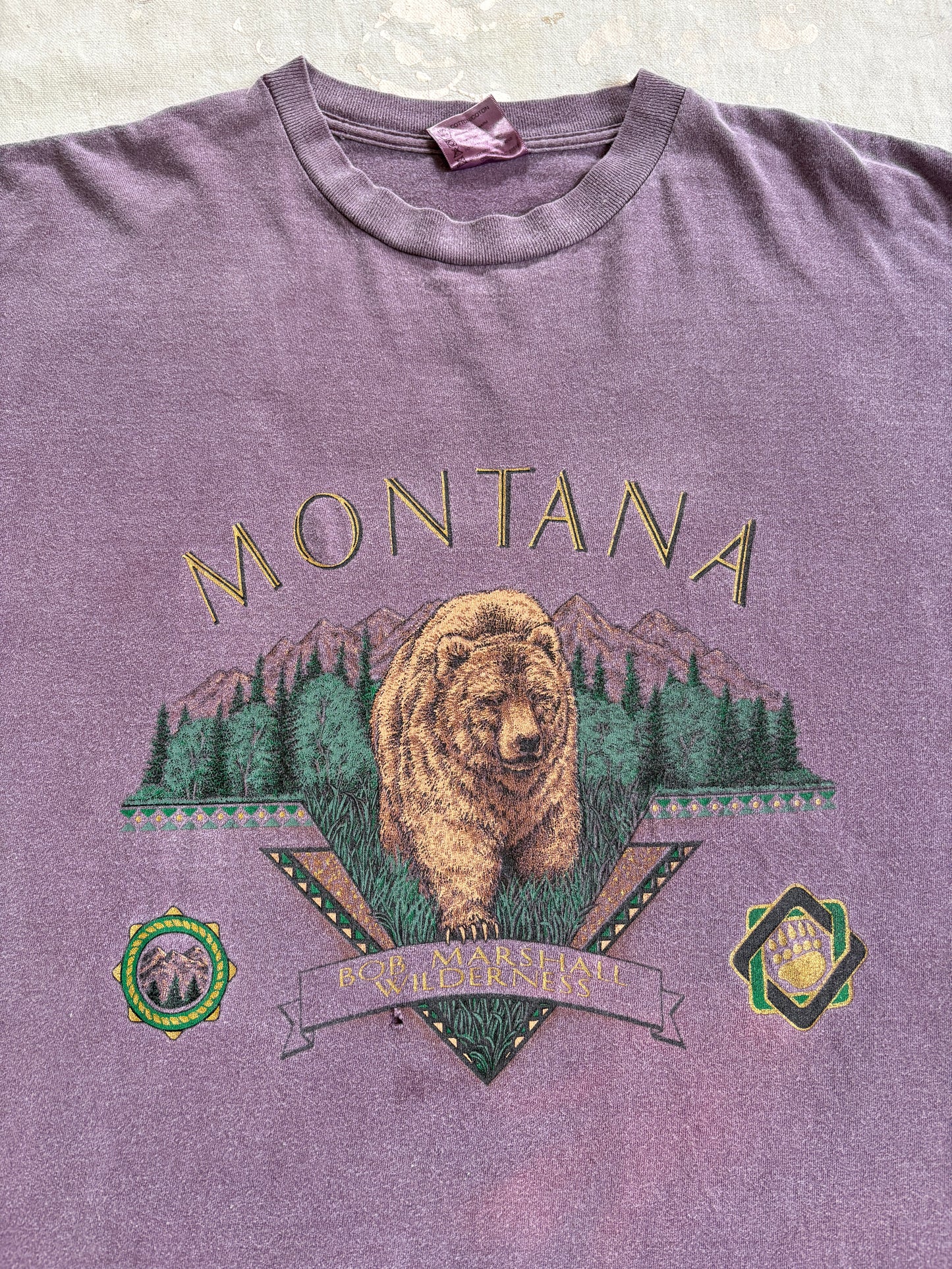 Vintage 80s Montana Bob Marshall Wilderness Grizzly Bear Tee